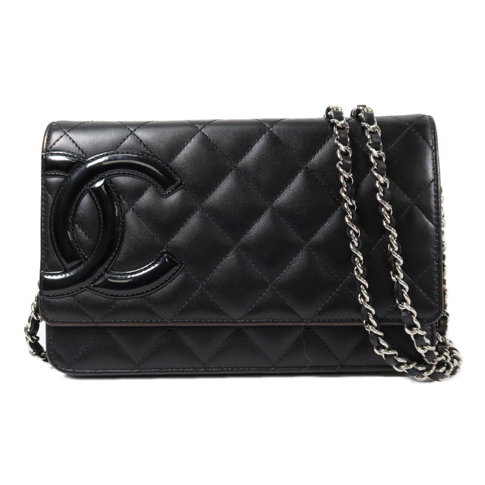 CHANEL 羊皮皮革Cambon Woc鏈帶肩背袋