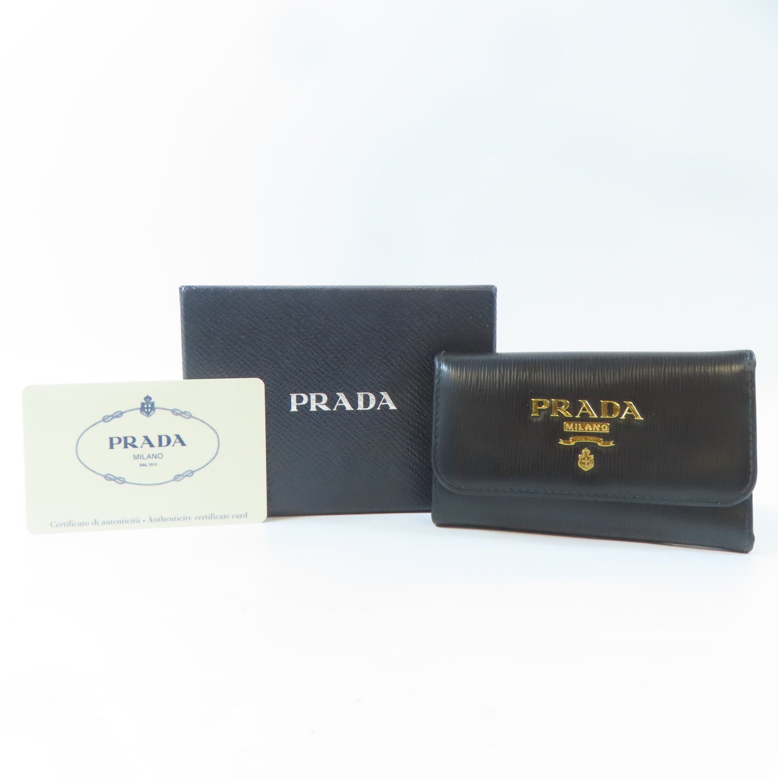 PRADA 牛皮皮革Key Case鎖匙包黑色