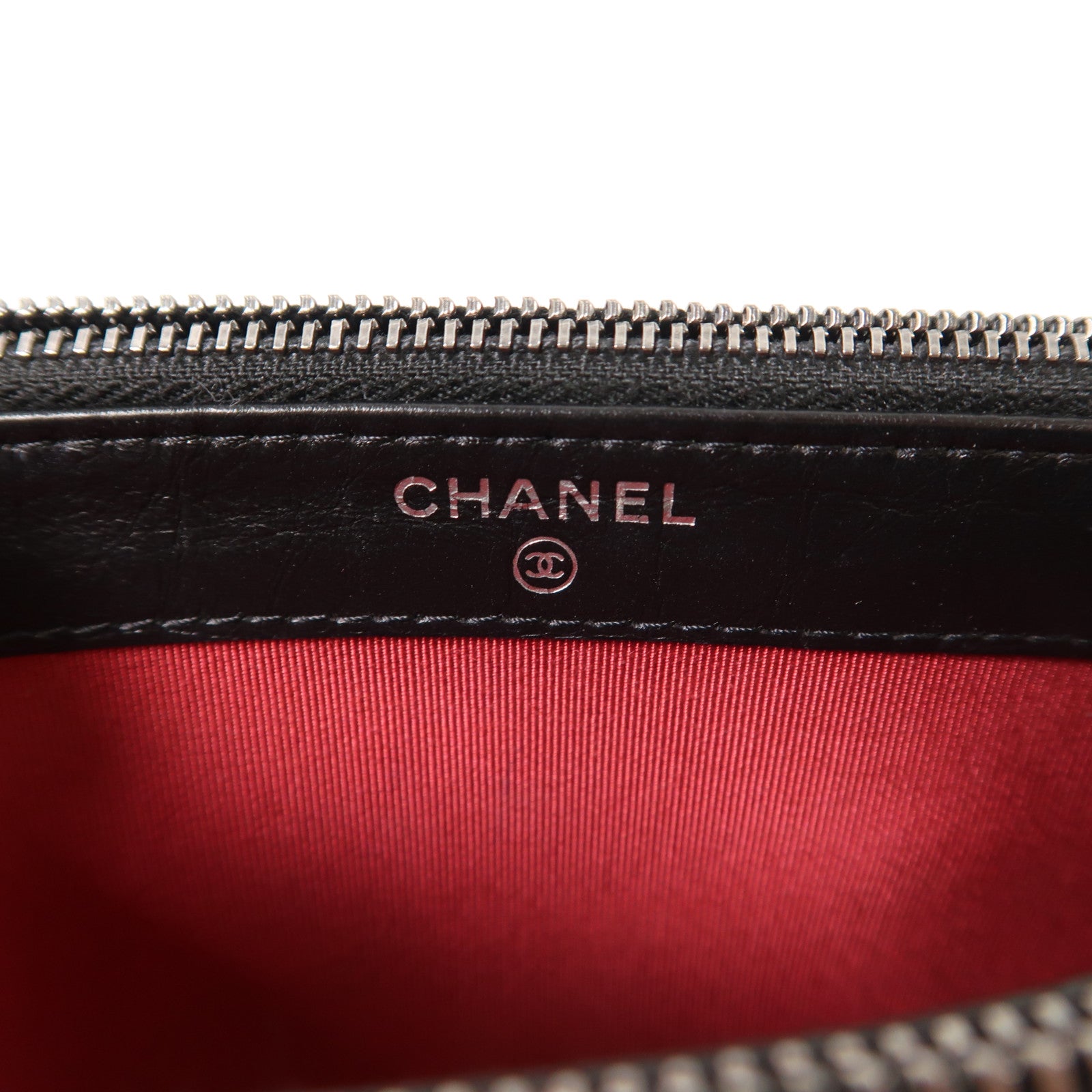 CHANEL CC GHW Gabrielle WOC Wallet On Chain Shoulder Bag Calfskin Leather Black