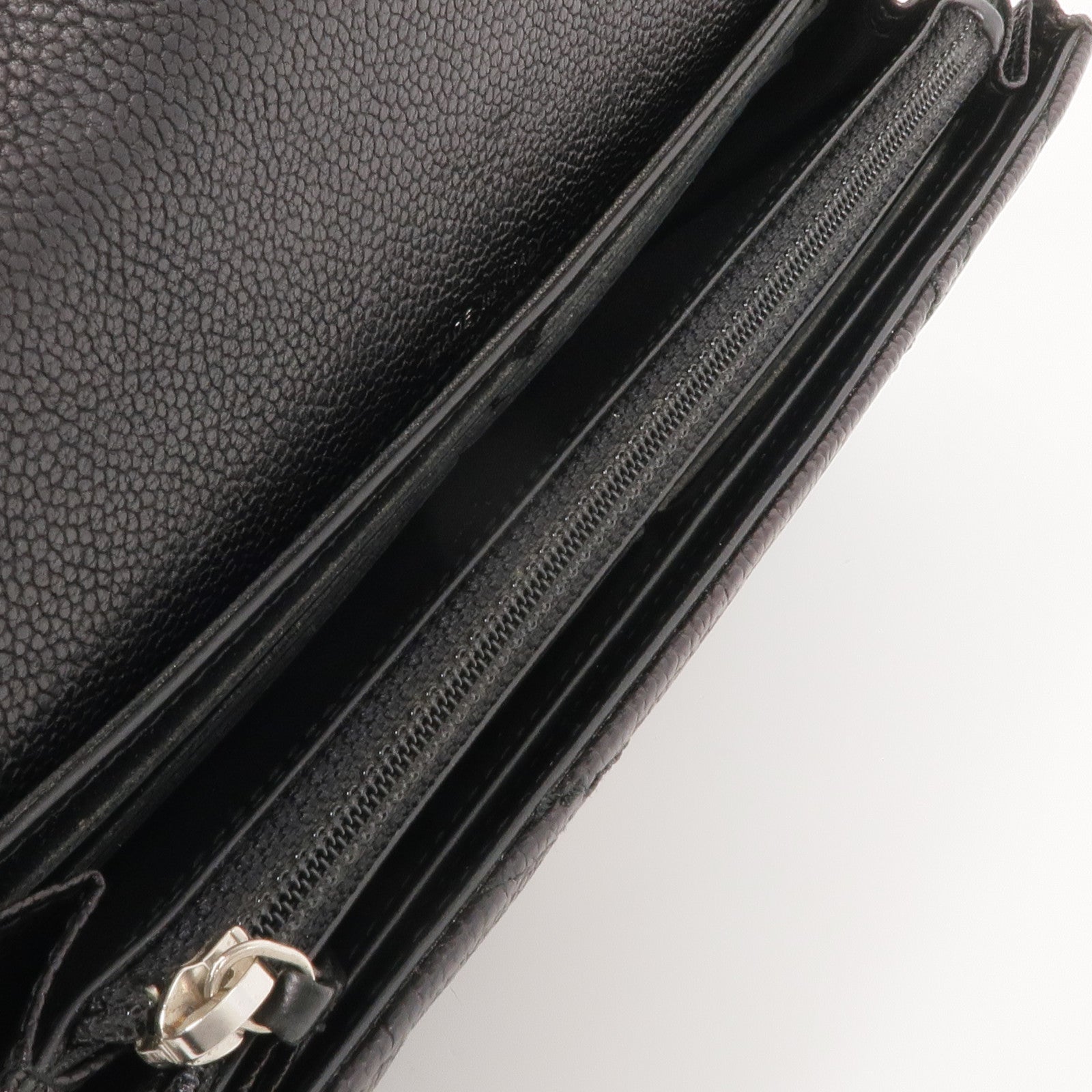 CHANEL 牛皮皮革Long Wallet銀扣長錢包