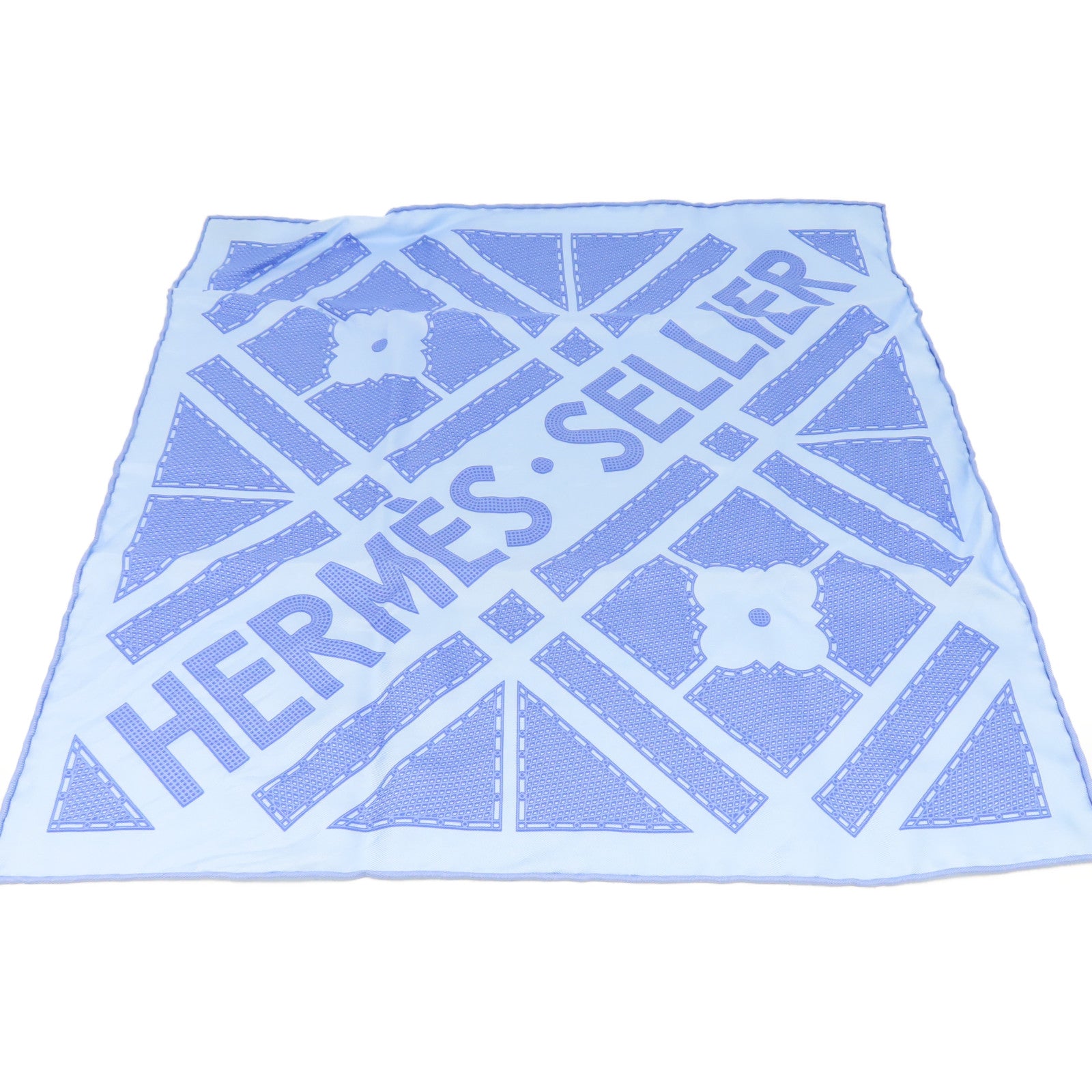 HERMES 【激減優惠】絲質Scarf絲巾淺藍色