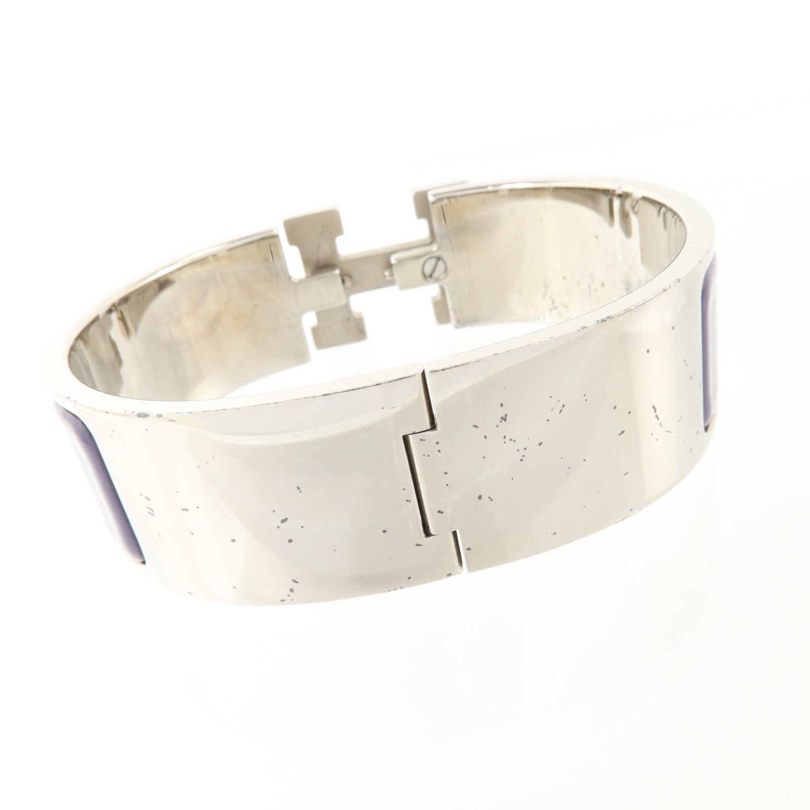 HERMES 金屬/琺瑯Clic-Clac H Bracelet銀扣手鏈