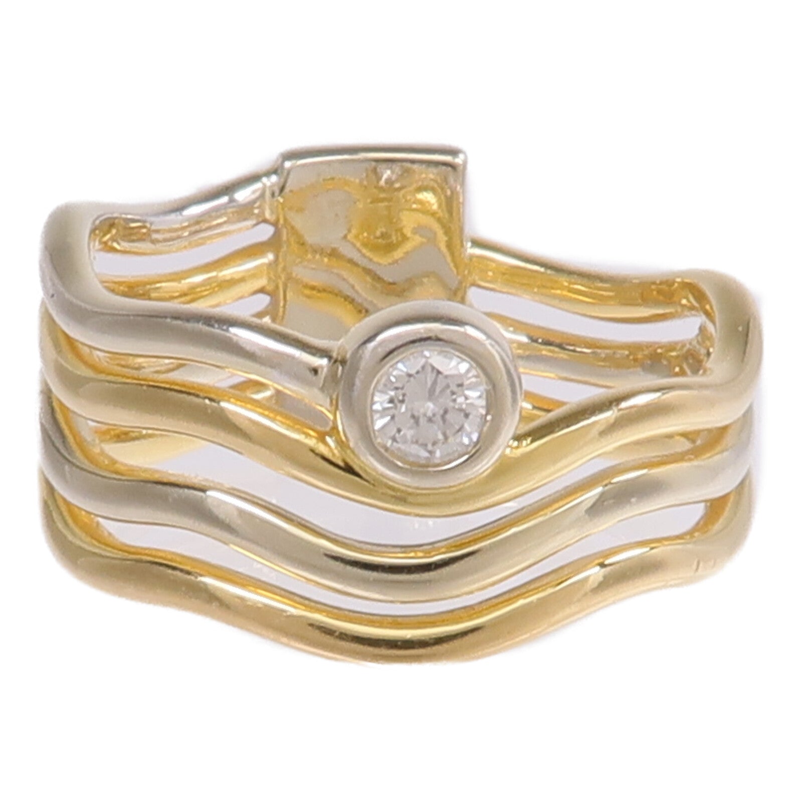 JEWELRY 18K黃金/白金Ring鑽石戒指US#6