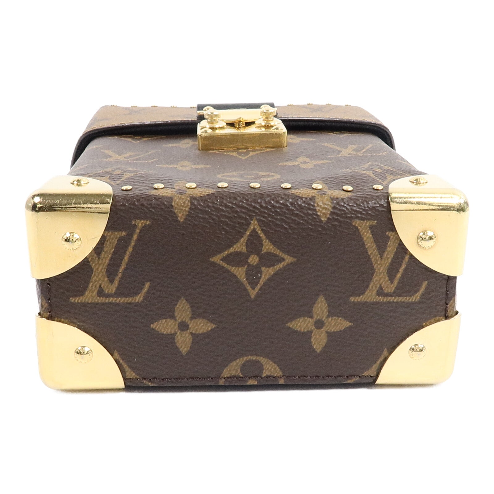 LOUIS VUITTON Monogram/Monogram Reverse Camera Box金扣鏈帶手挽肩背兩用袋