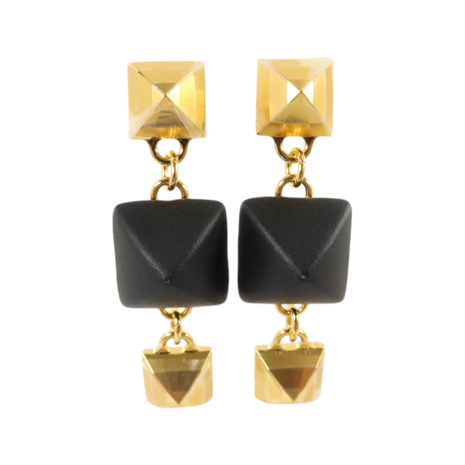 HERMES 金屬/Swift皮革Disco Faubourg Earrings耳環