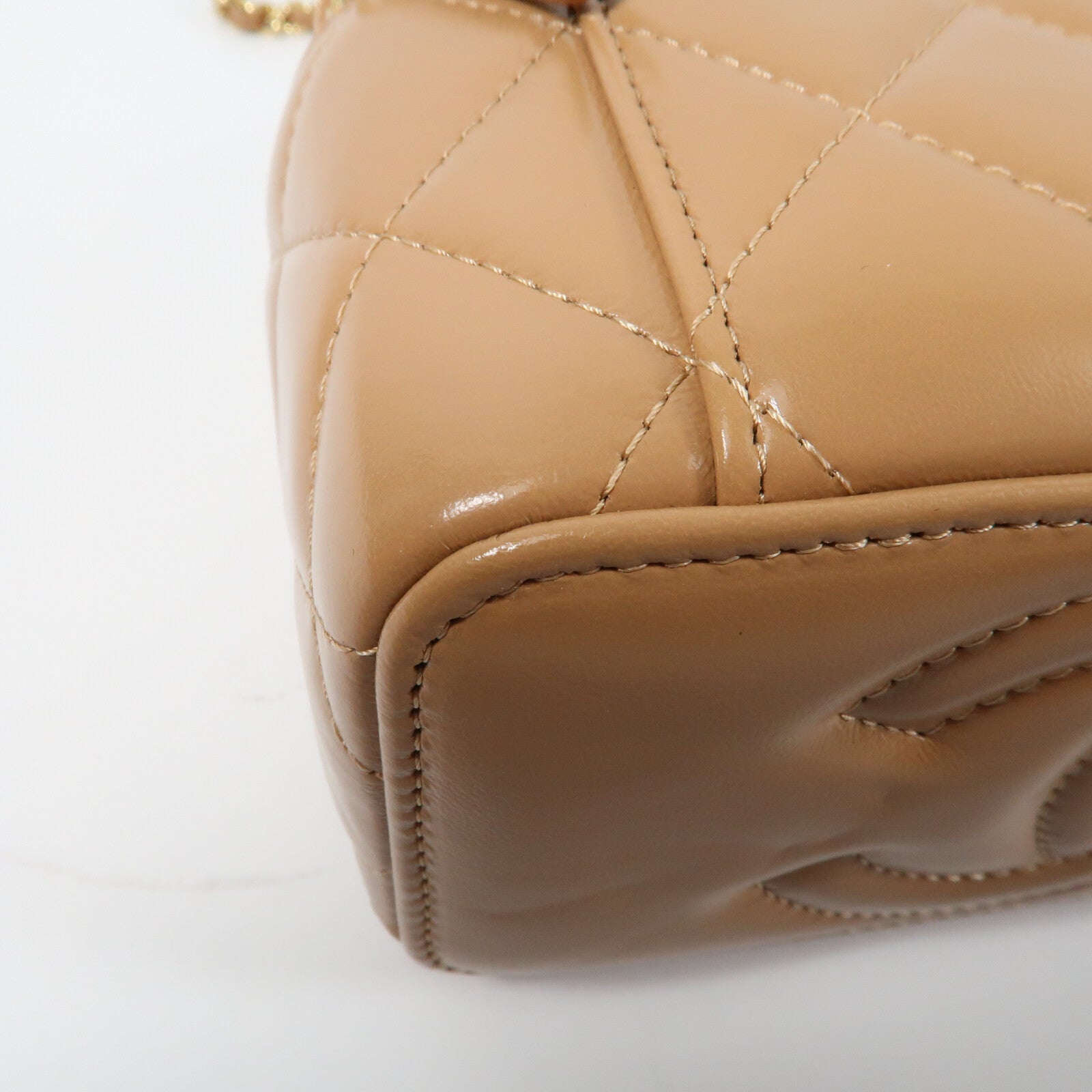CHANEL 羊皮皮革Vanity Case金扣鏈帶手挽肩背兩用袋
