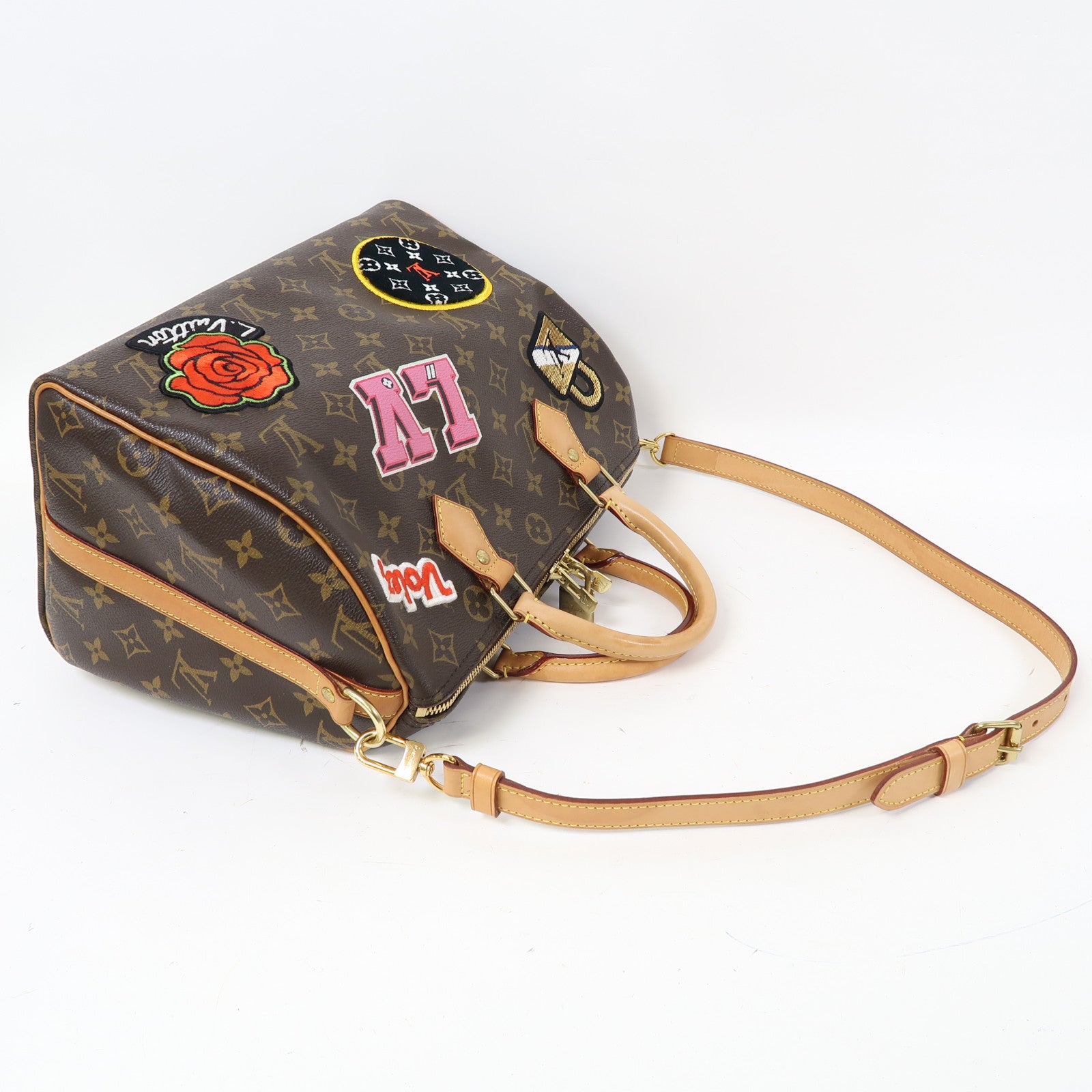 LOUIS VUITTON Monogram Speedy Bandoulière 30金扣手挽肩背兩用袋啡色