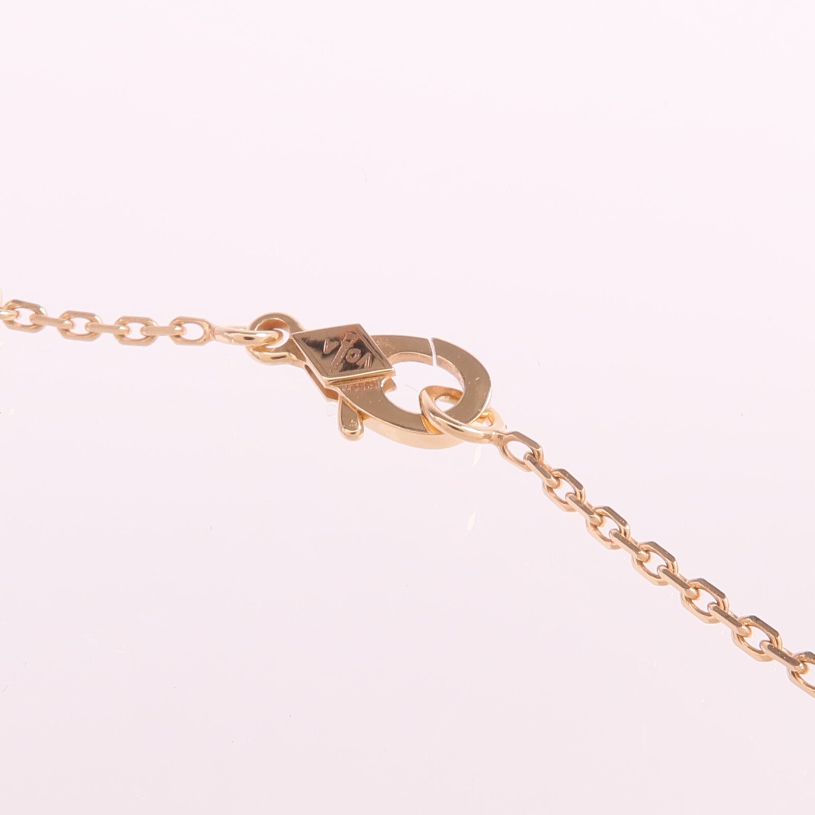 Van Cleef & Arpels 18K玫瑰金Vintage Alhambra Pendant珍珠母貝/鑽石項鍊