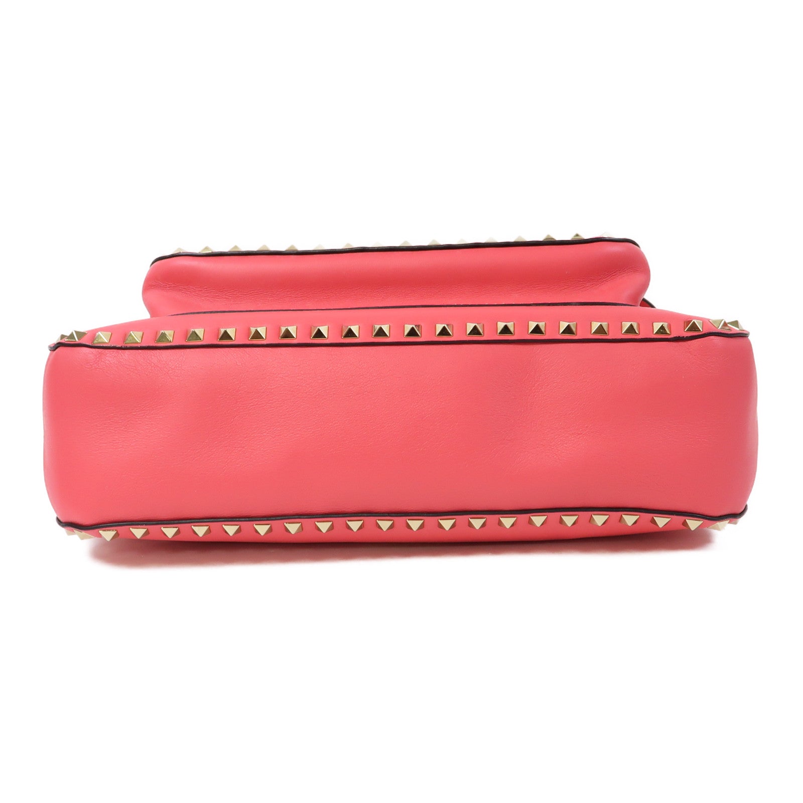 Valentino 【激減優惠】牛皮皮革Shoulder Bag金扣肩背袋粉紅色