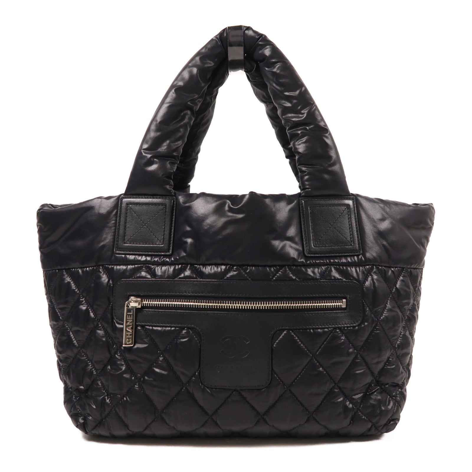 CHANEL 尼龍Coco Cocoon銀扣手挽袋