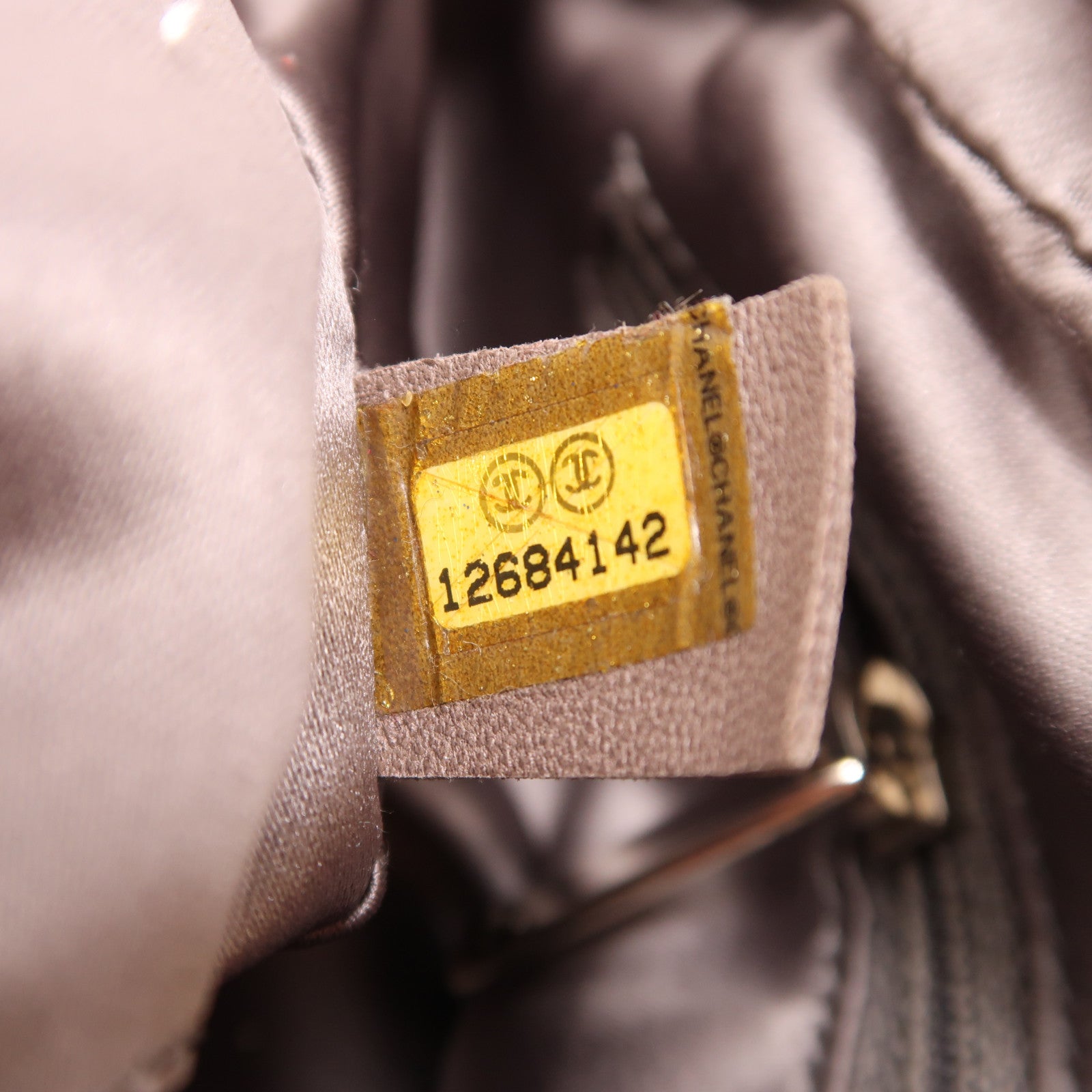 CHANEL 帆布Chain Shoulder銀扣鏈帶肩背袋