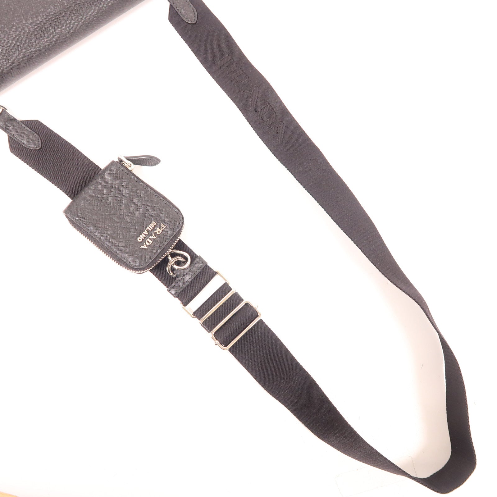 PRADA SHW Shoulder Bag Leather Black