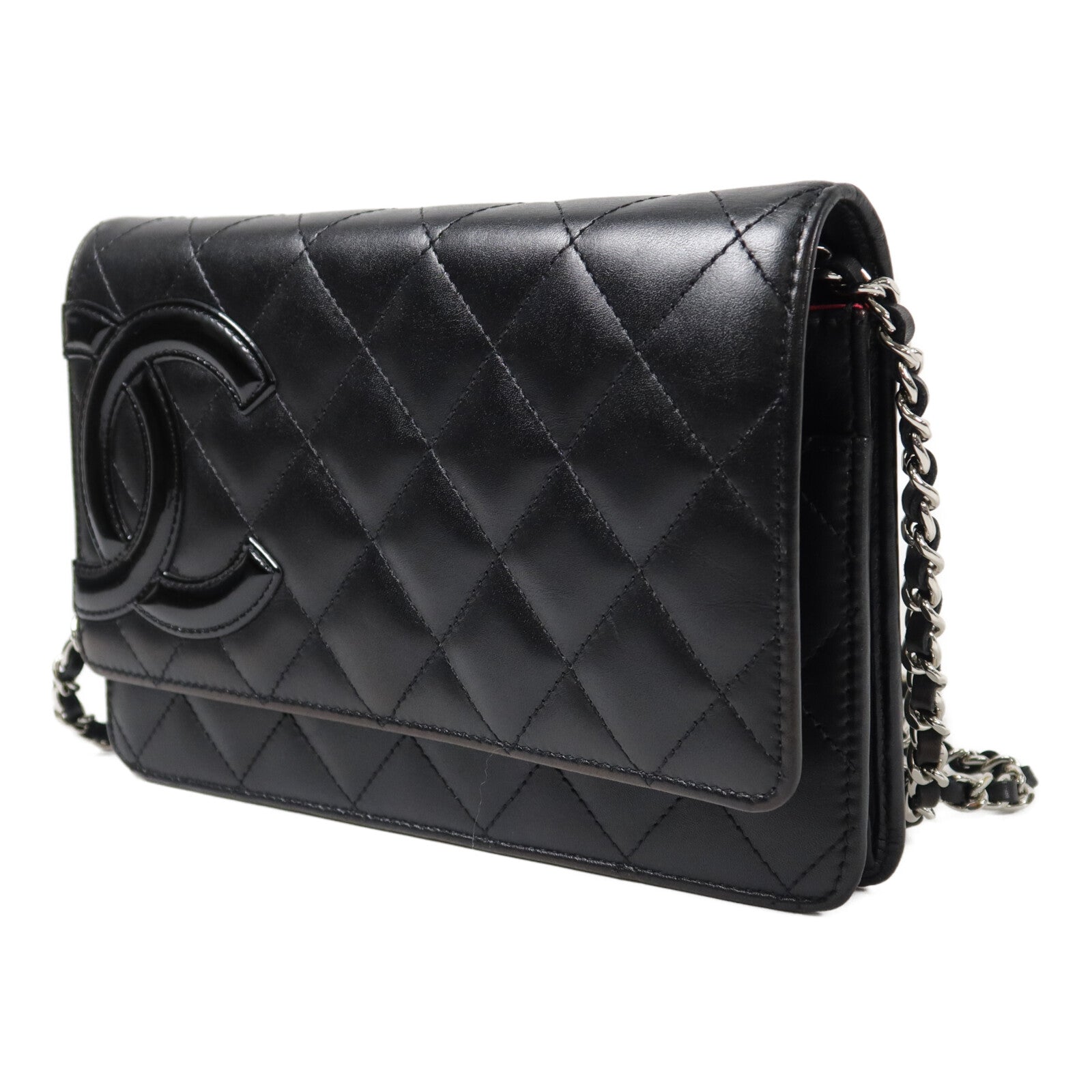CHANEL 羊皮皮革Cambon Woc鏈帶肩背袋
