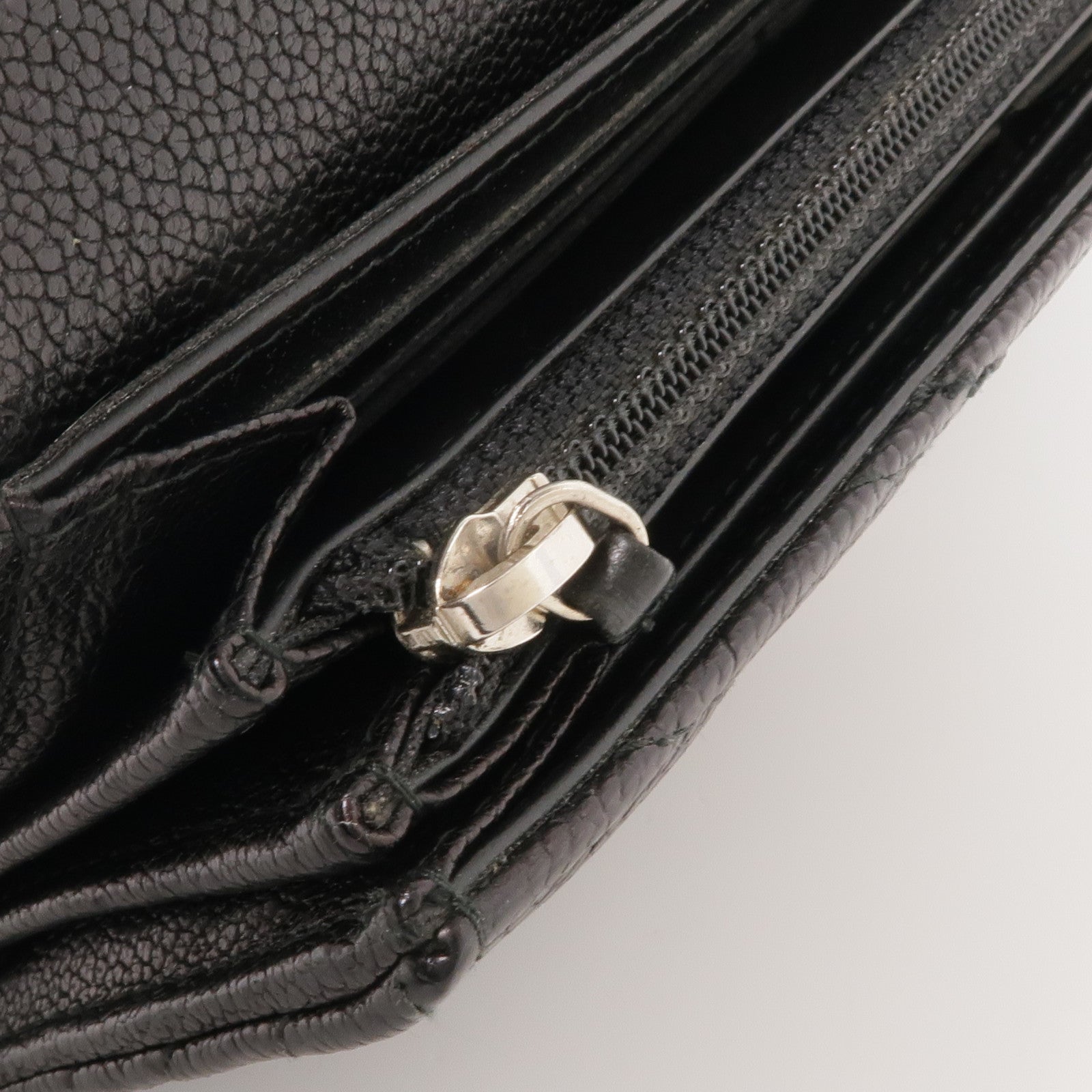 CHANEL 牛皮皮革Long Wallet銀扣長錢包