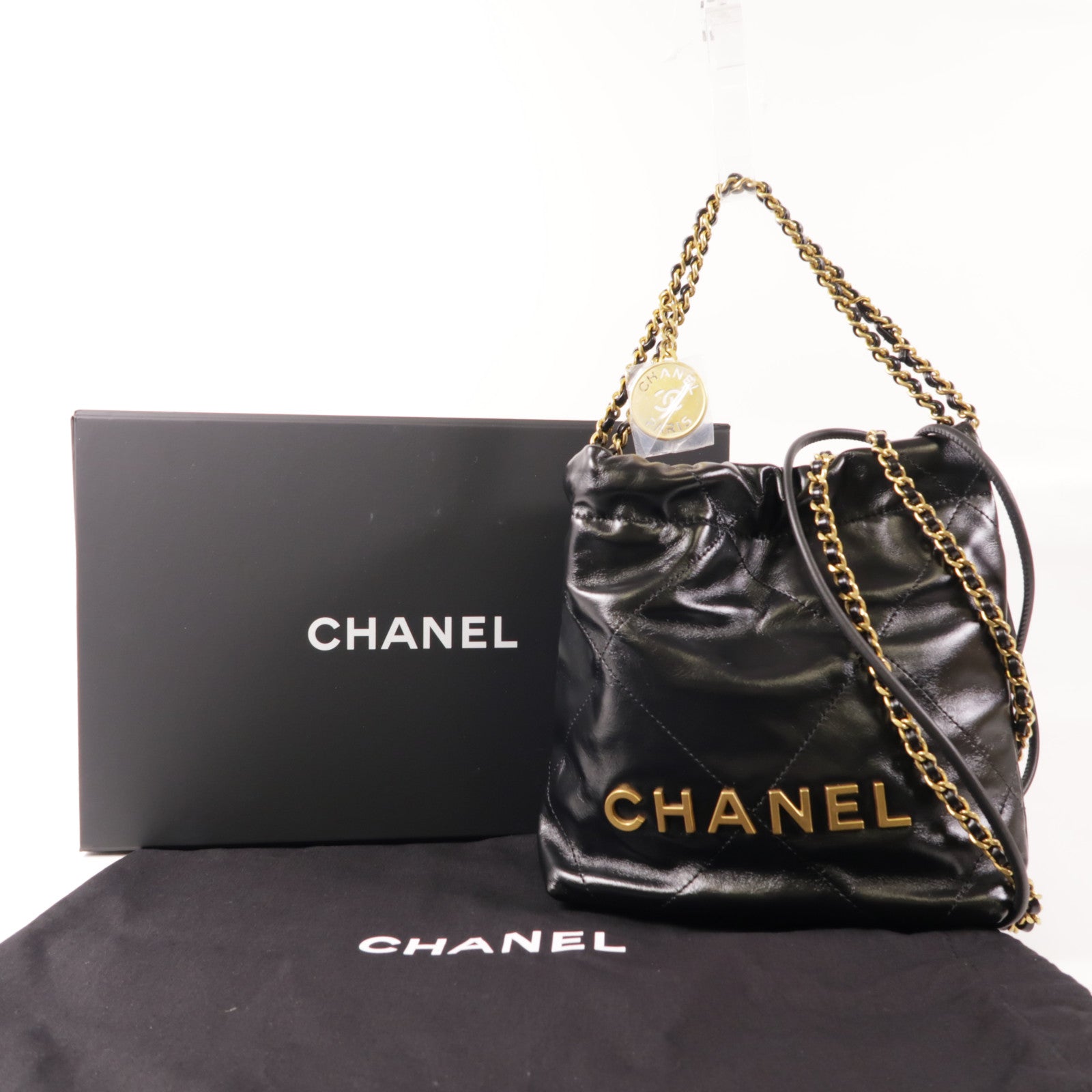 CHANEL 羊皮皮革Chanel 22 Mini金扣手挽肩背兩用袋