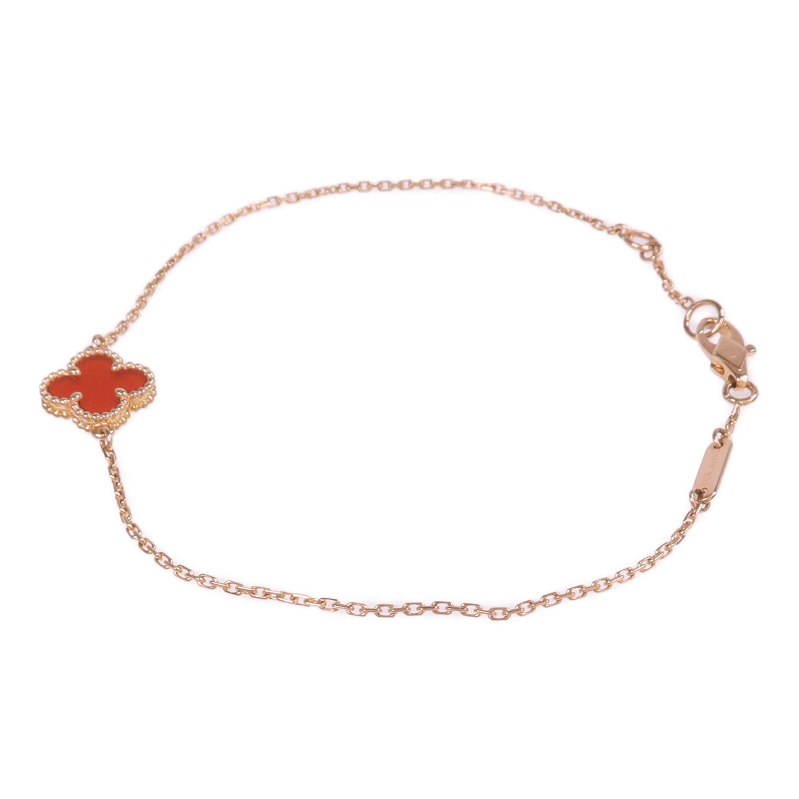 Van Cleef & Arpels 18K玫瑰金Sweet Alhambra Bracelet紅玉髓手鏈