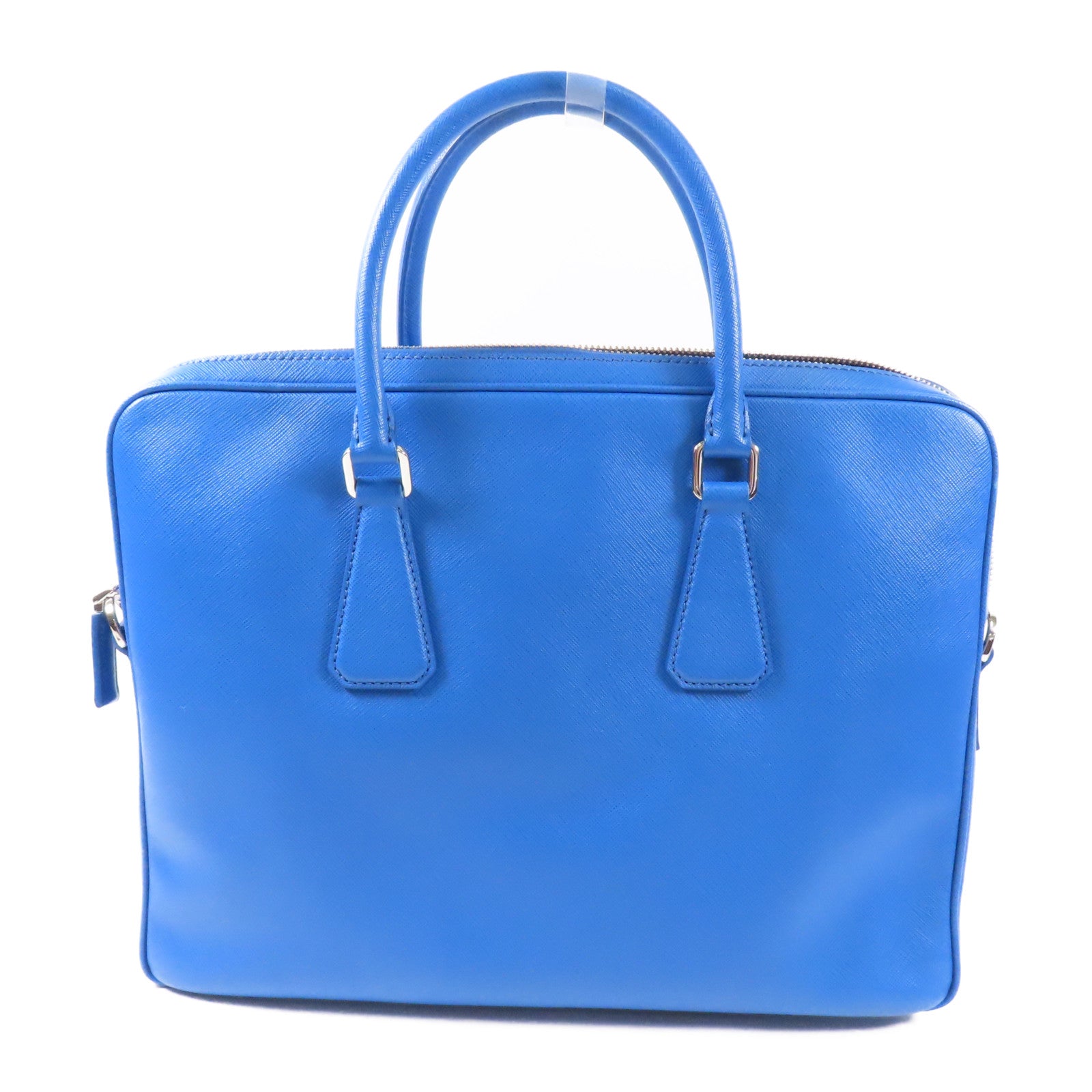 PRADA SHW Business Bag 2Way Shoulder Hand Bag PVC Coated Canvas Blue