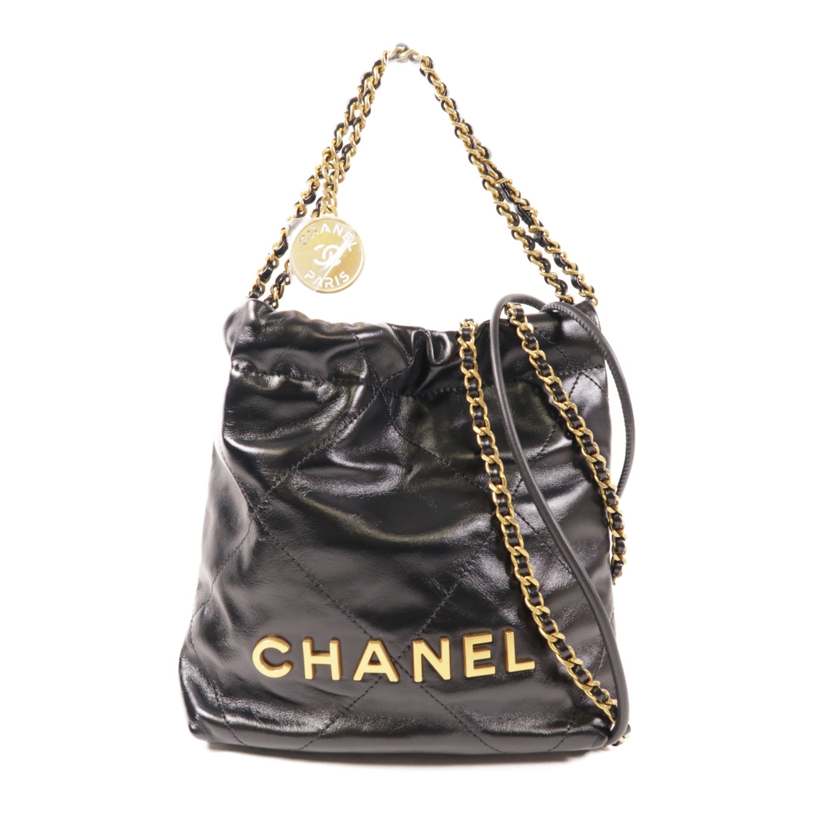 CHANEL 羊皮皮革Chanel 22 Mini金扣手挽肩背兩用袋