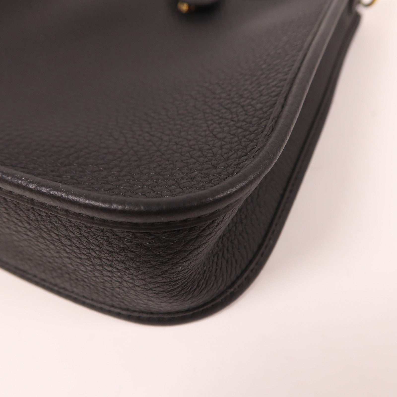 HERMES Clemence皮革Evelyne TPM金扣肩背袋黑色