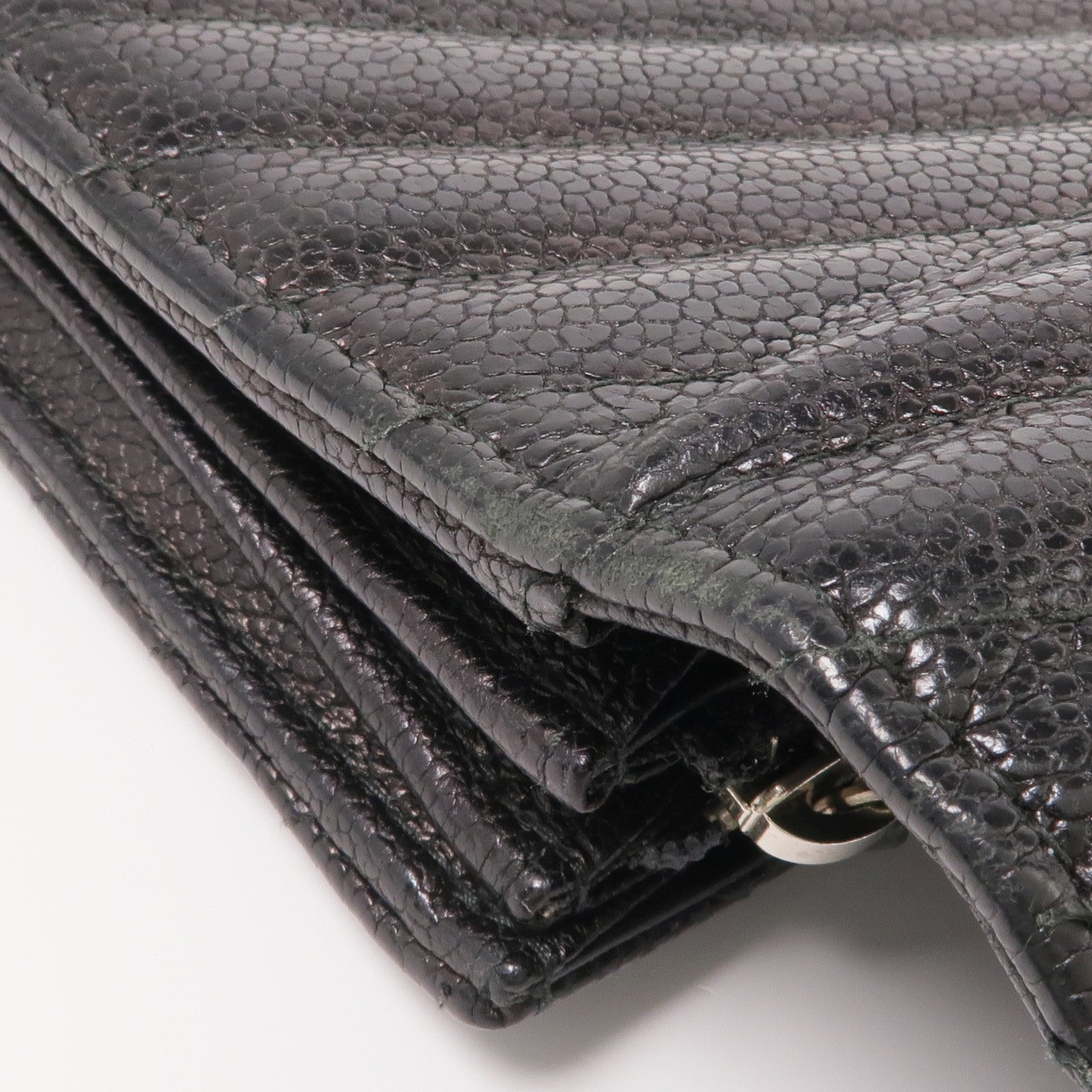 CHANEL 牛皮皮革Long Wallet銀扣長錢包