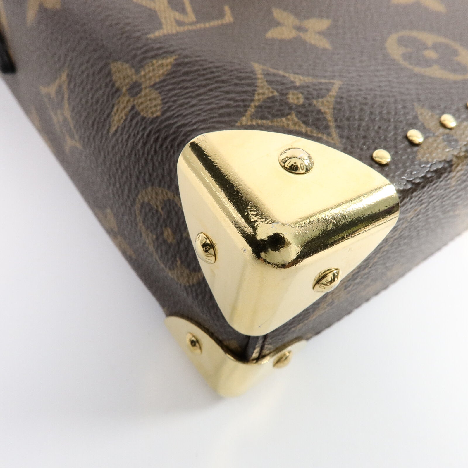 LOUIS VUITTON Monogram/Monogram Reverse Camera Box金扣鏈帶手挽肩背兩用袋