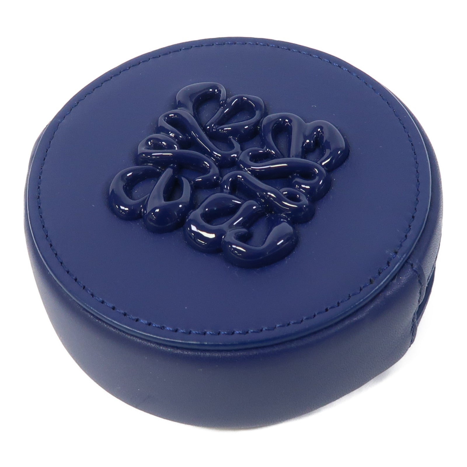 LOEWE 【激減優惠】牛皮皮革Inflated Anagram Cookie金扣零錢包藍色