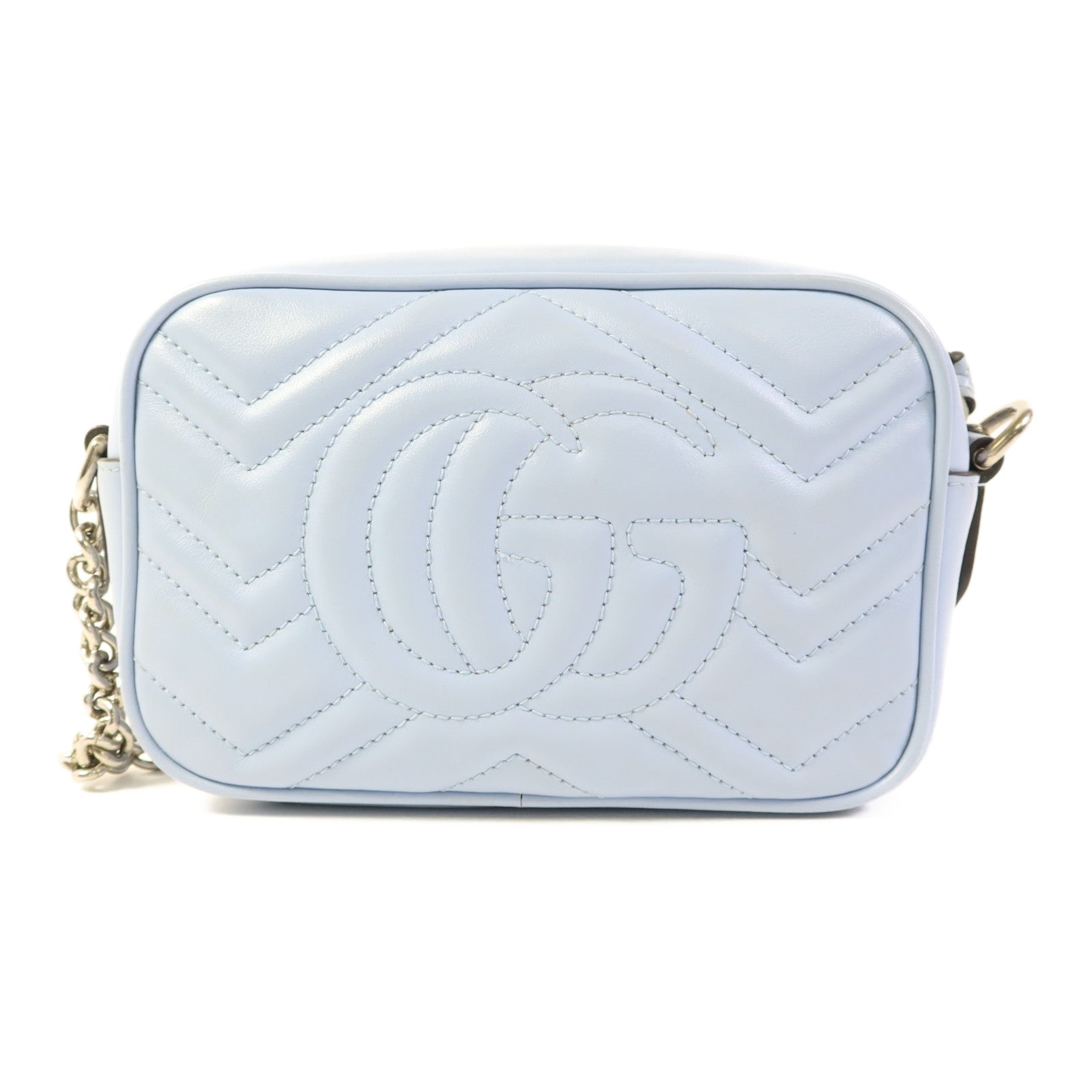 GUCCI 牛皮皮革GG Marmorrt銀扣肩背袋