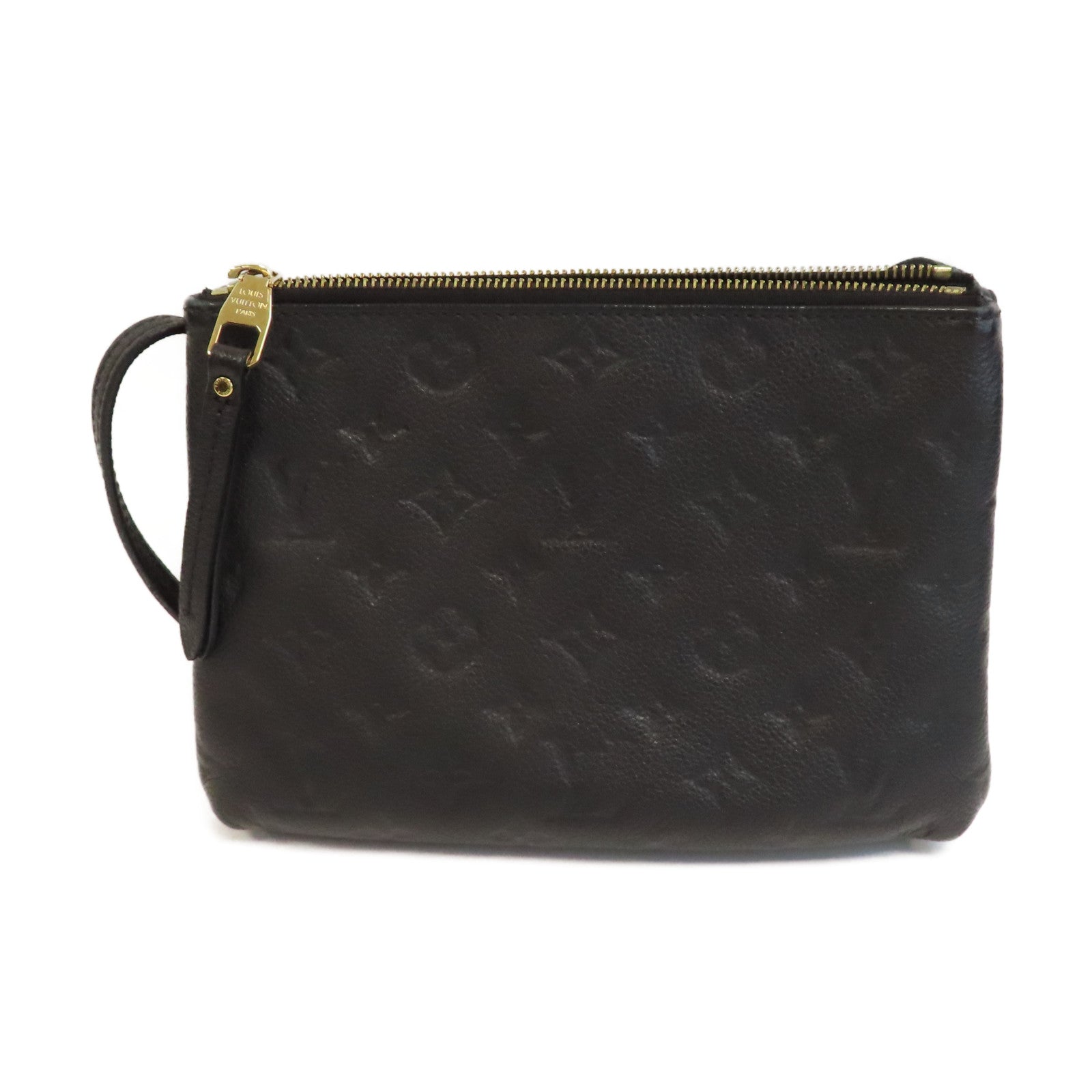 LOUIS VUITTON Monogram Empreinte Twice金扣肩背袋黑色