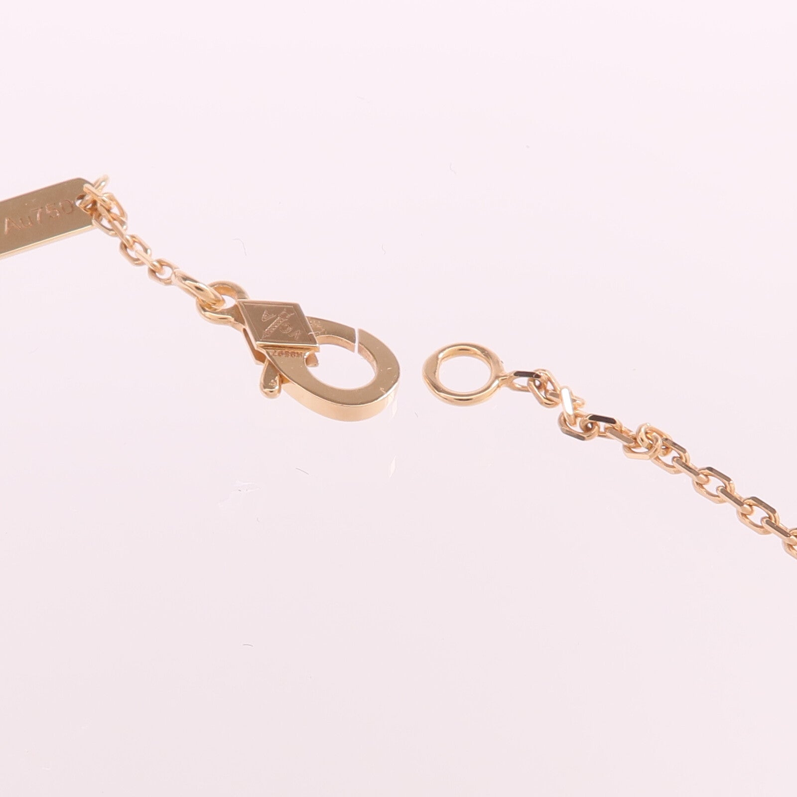 Van Cleef & Arpels 18K玫瑰金Vintage Alhambra Pendant珍珠母貝/鑽石項鍊