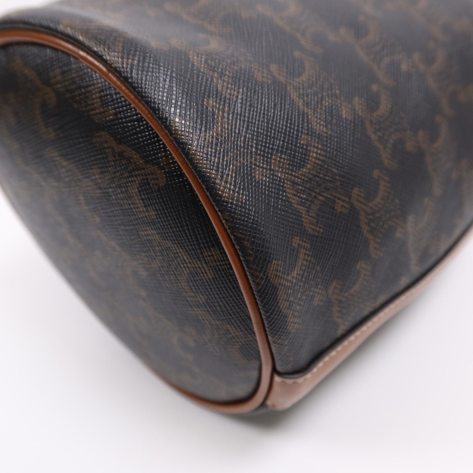 CELINE 塗層帆布Tromphe Drawsting Small Bucket金扣肩背袋