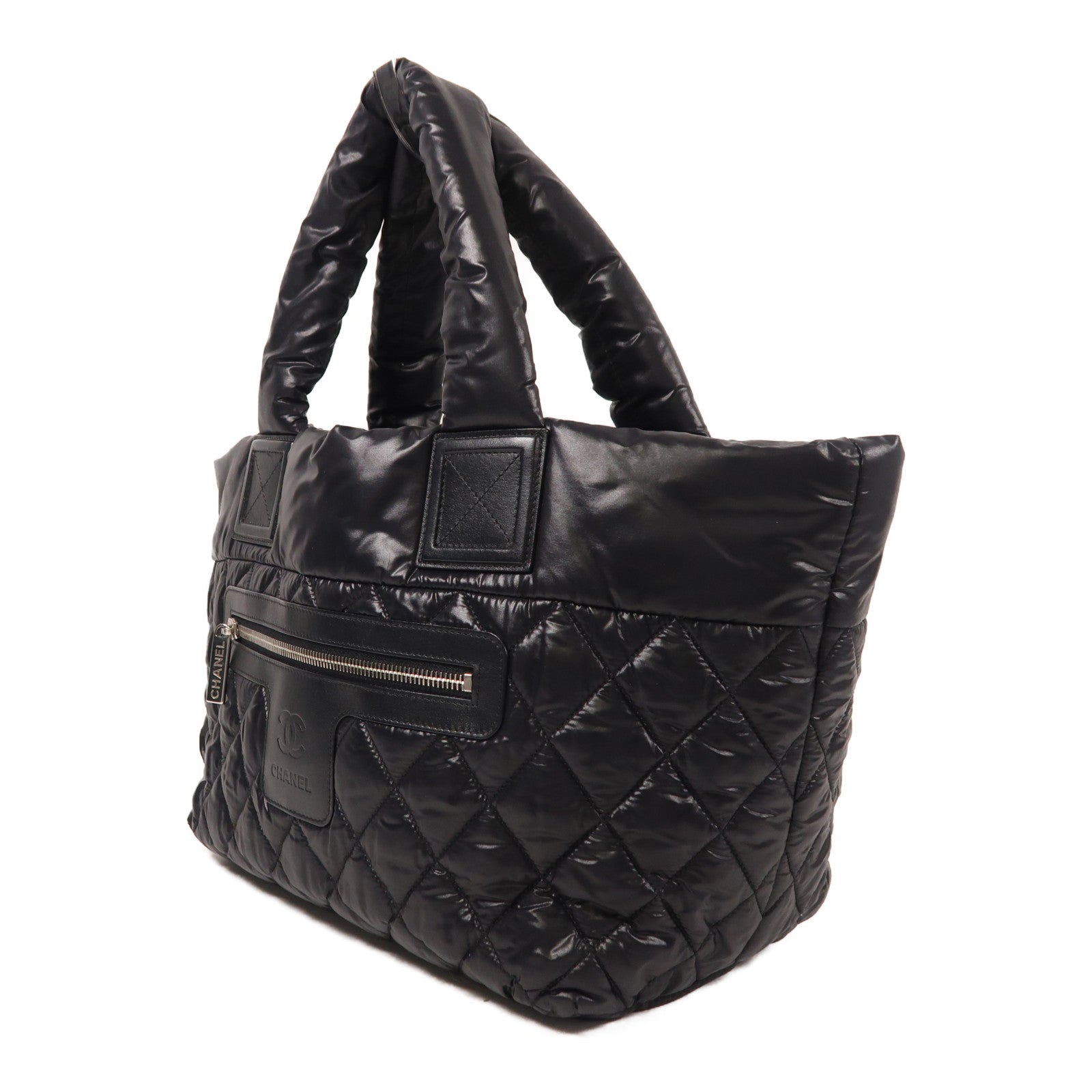 CHANEL 尼龍Coco Cocoon銀扣手挽袋