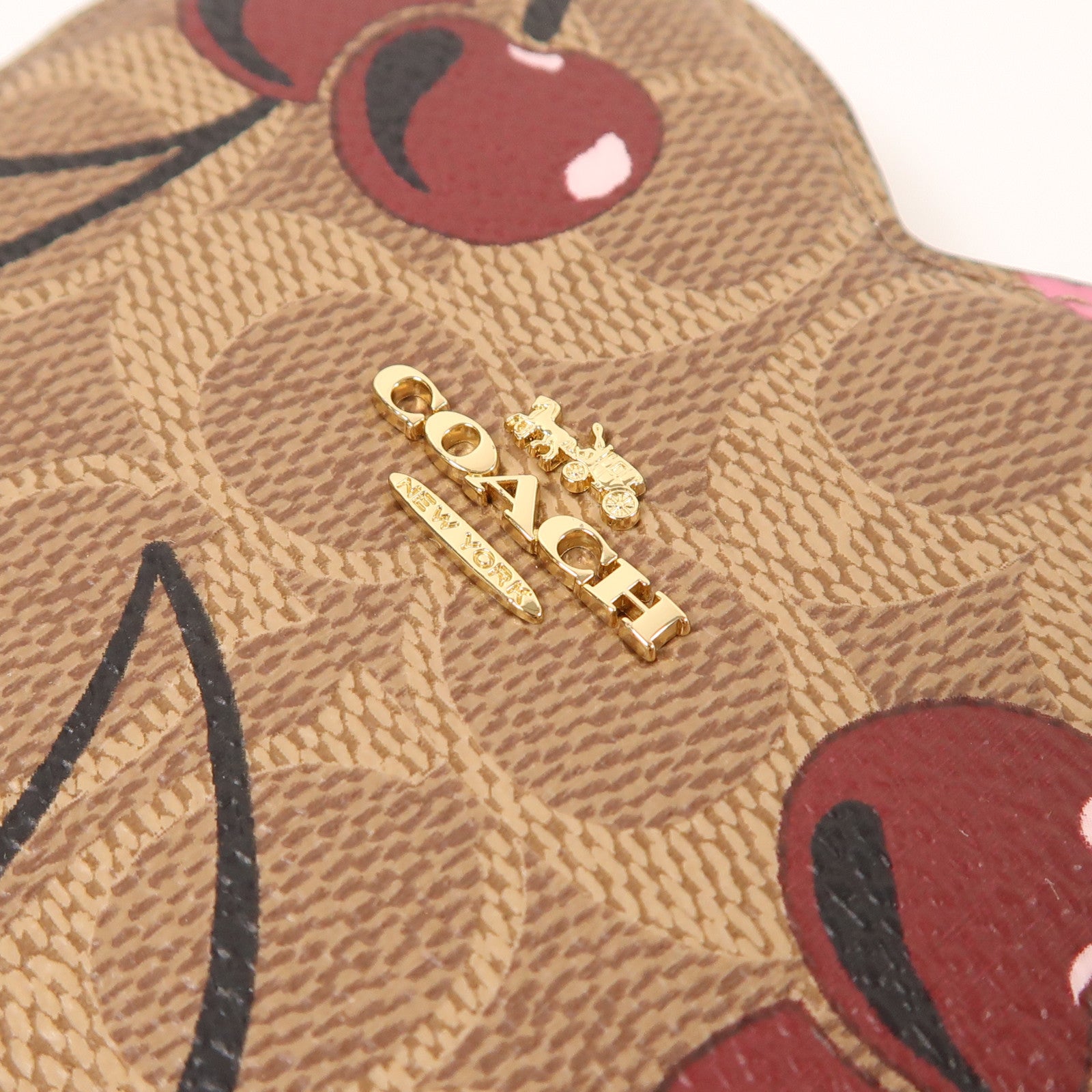 COACH 塗層帆布Heart Coin Case金扣零錢包