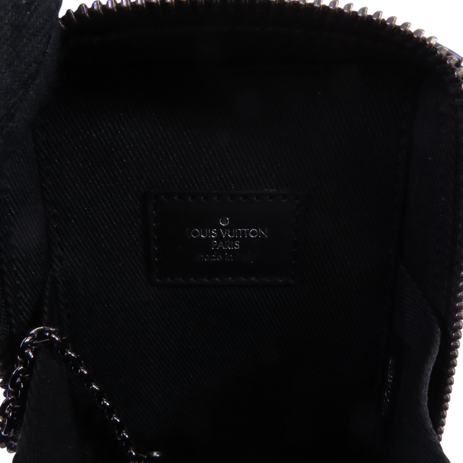 LOUIS VUITTON Monogram Eclipse Trunk Keychain銀扣吊飾鑰匙扣
