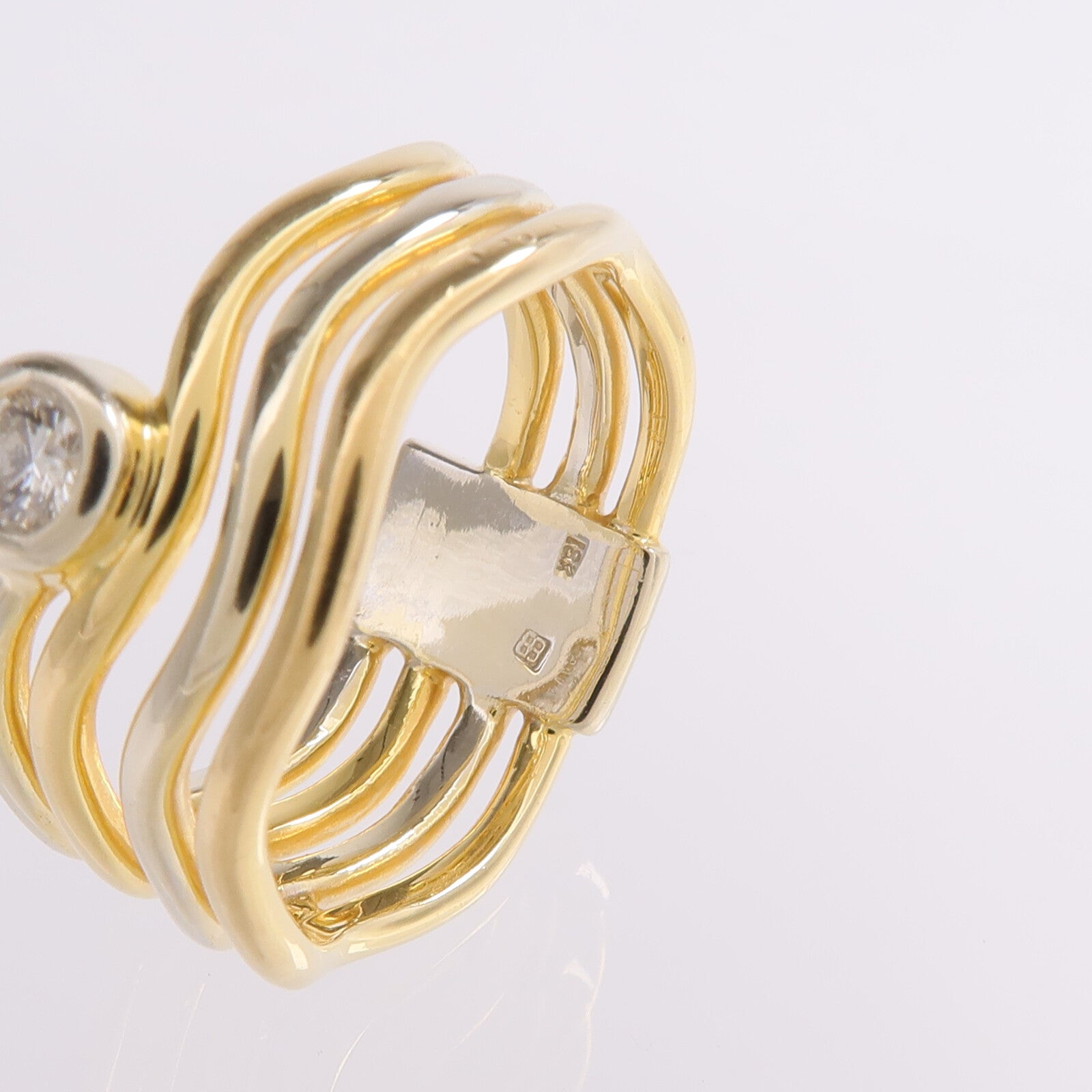 JEWELRY 18K黃金/白金Ring鑽石戒指US#6