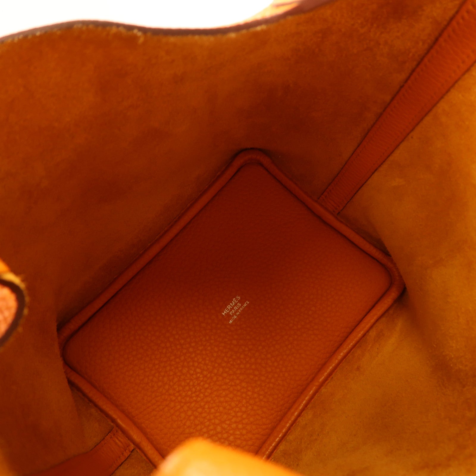 HERMES Clemence皮革Picotin PM銀扣手挽袋I9 Abricot/杏橘色