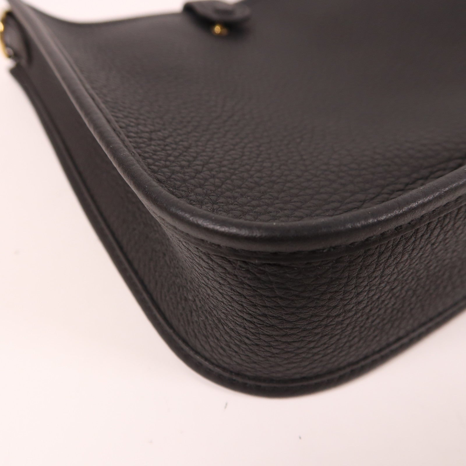 HERMES Clemence皮革Evelyne TPM金扣肩背袋黑色