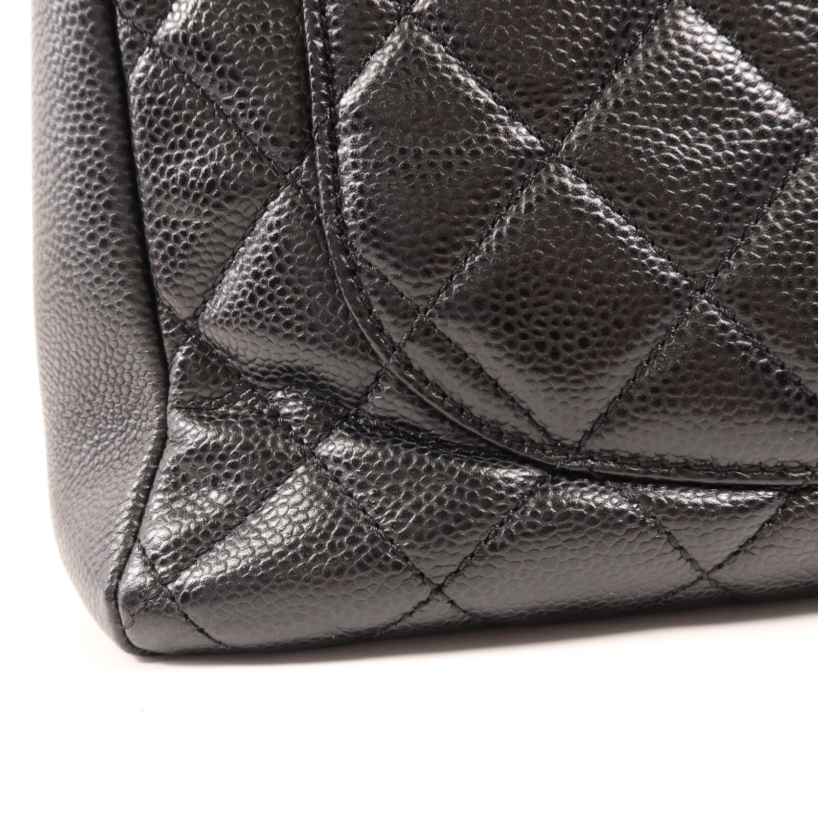 CHANEL 牛皮皮革GST Grand Shopping Tote Bag金扣鏈帶肩背袋