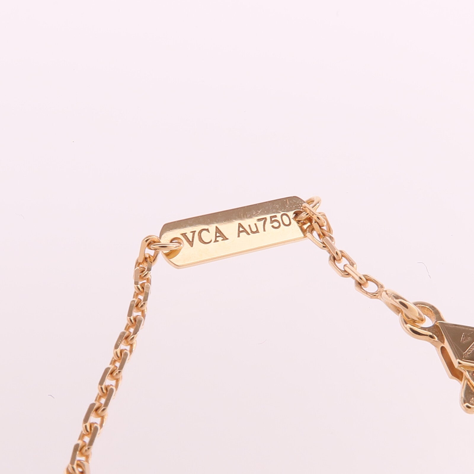 Van Cleef & Arpels 18K玫瑰金Vintage Alhambra Pendant珍珠母貝/鑽石項鍊