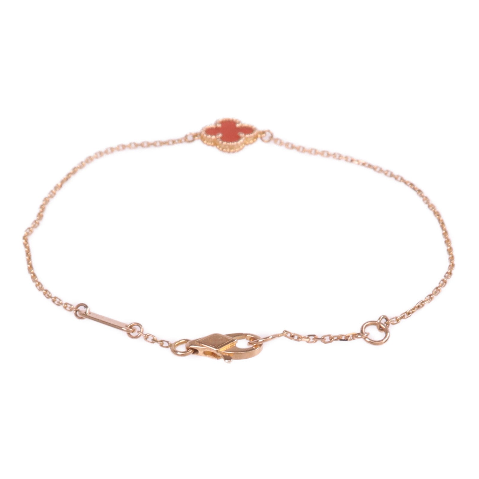 Van Cleef & Arpels 18K玫瑰金Sweet Alhambra Bracelet紅玉髓手鏈