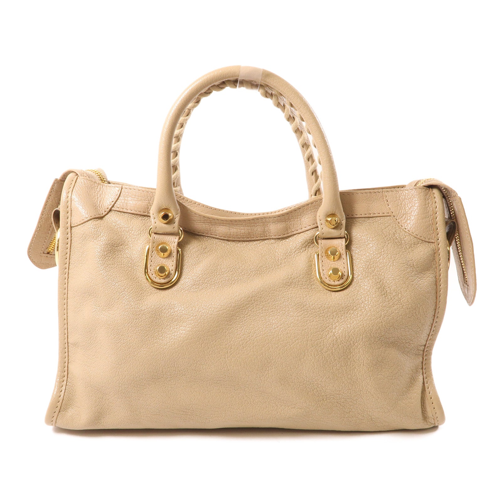 BALENCIAGA 牛皮皮革Le City Small金扣手挽肩背兩用袋棕色