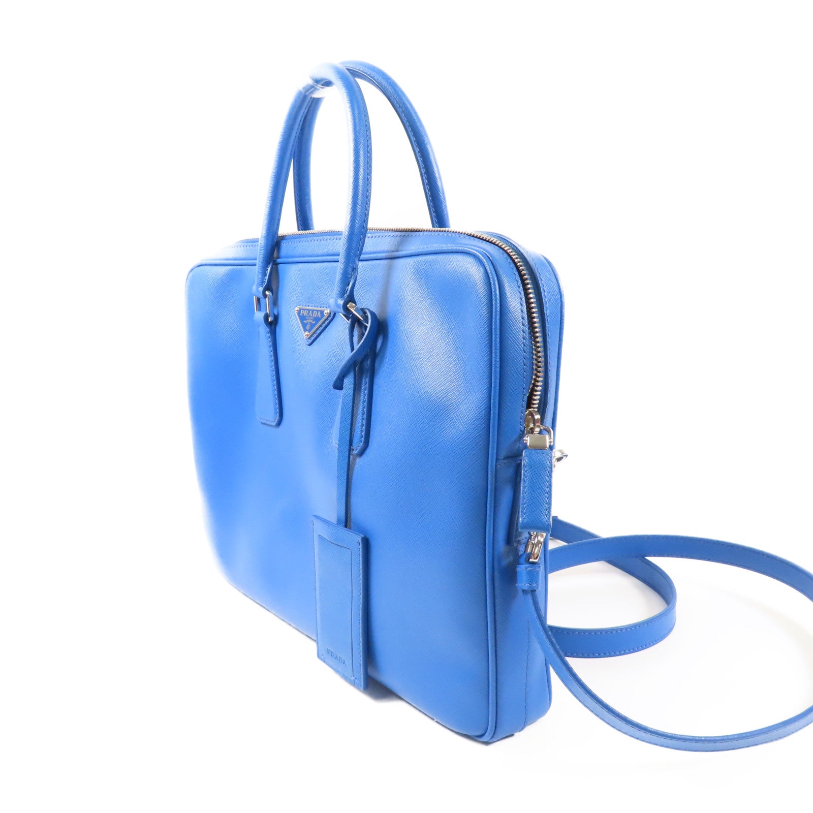 PRADA 塗層帆布Business Bag銀扣手挽肩背兩用袋