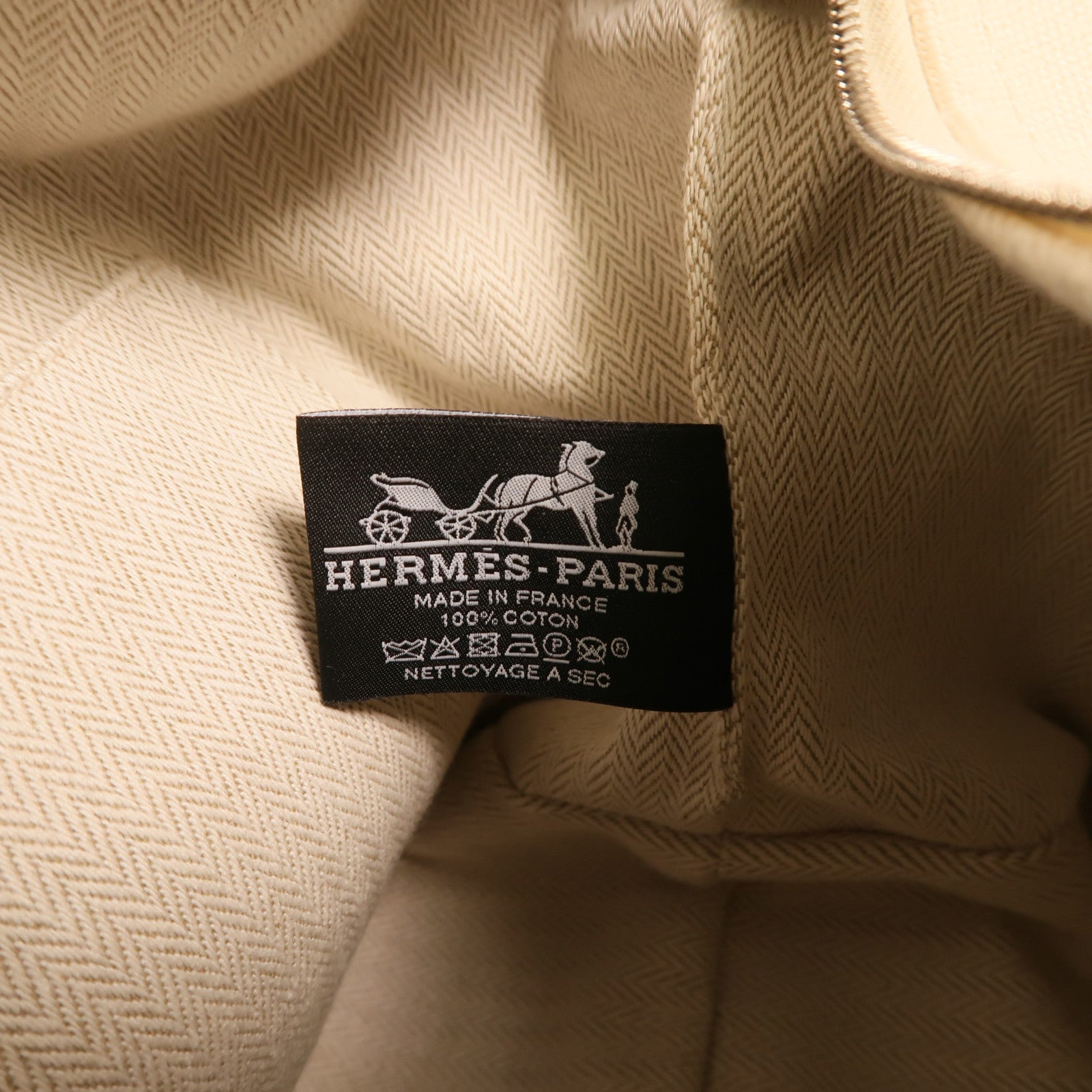 HERMES 帆布Bride a Brac GM銀扣手挽袋