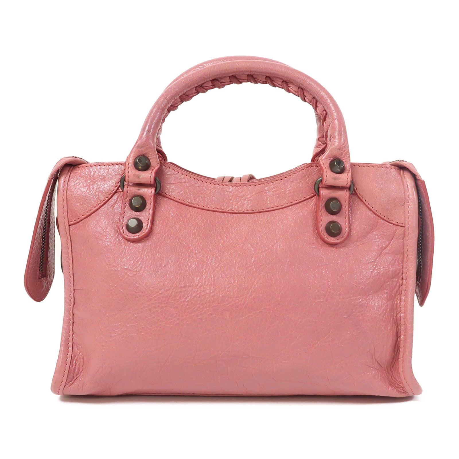 BALENCIAGA 牛皮皮革Mini City手挽肩背兩用袋粉紅色