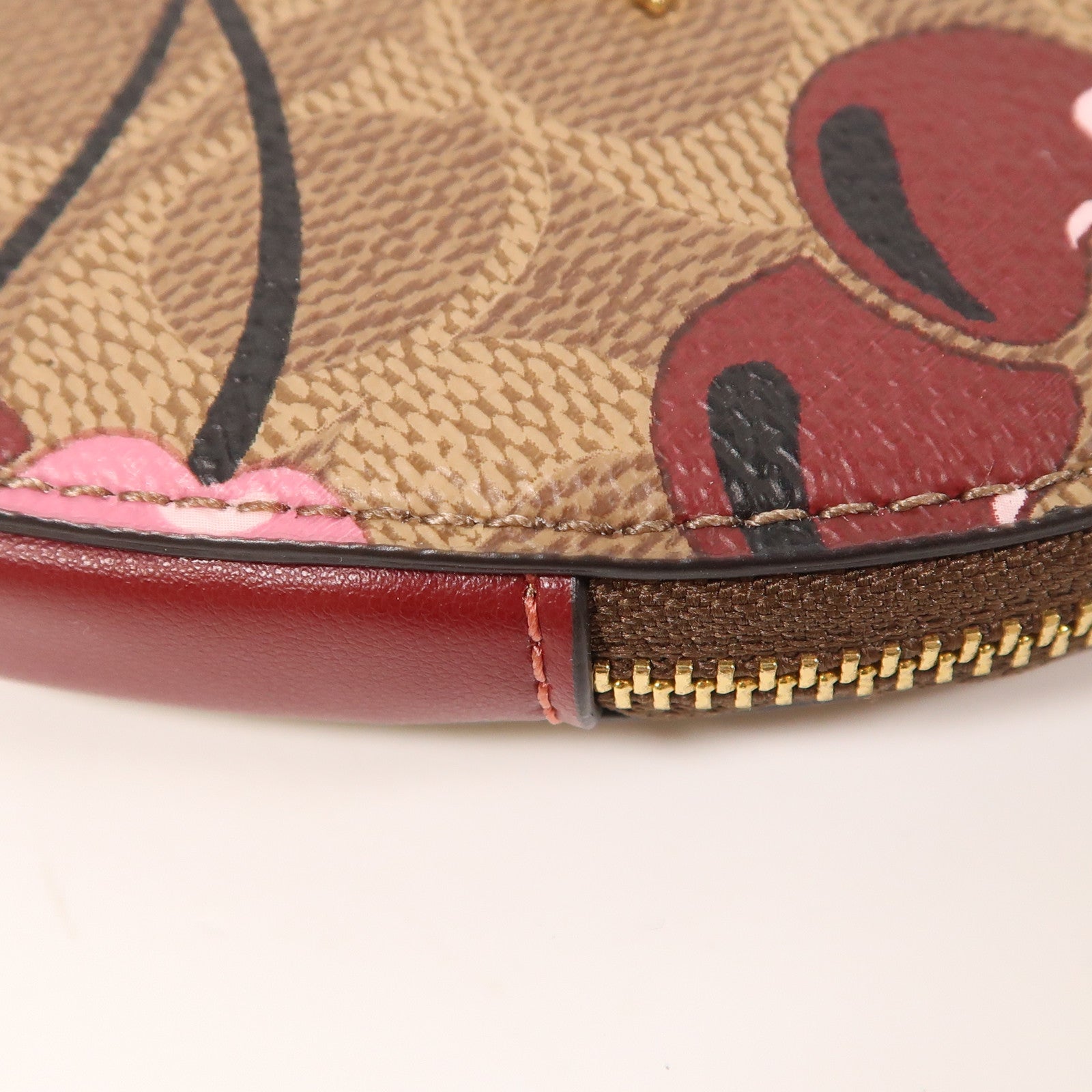 COACH 塗層帆布Heart Coin Case金扣零錢包