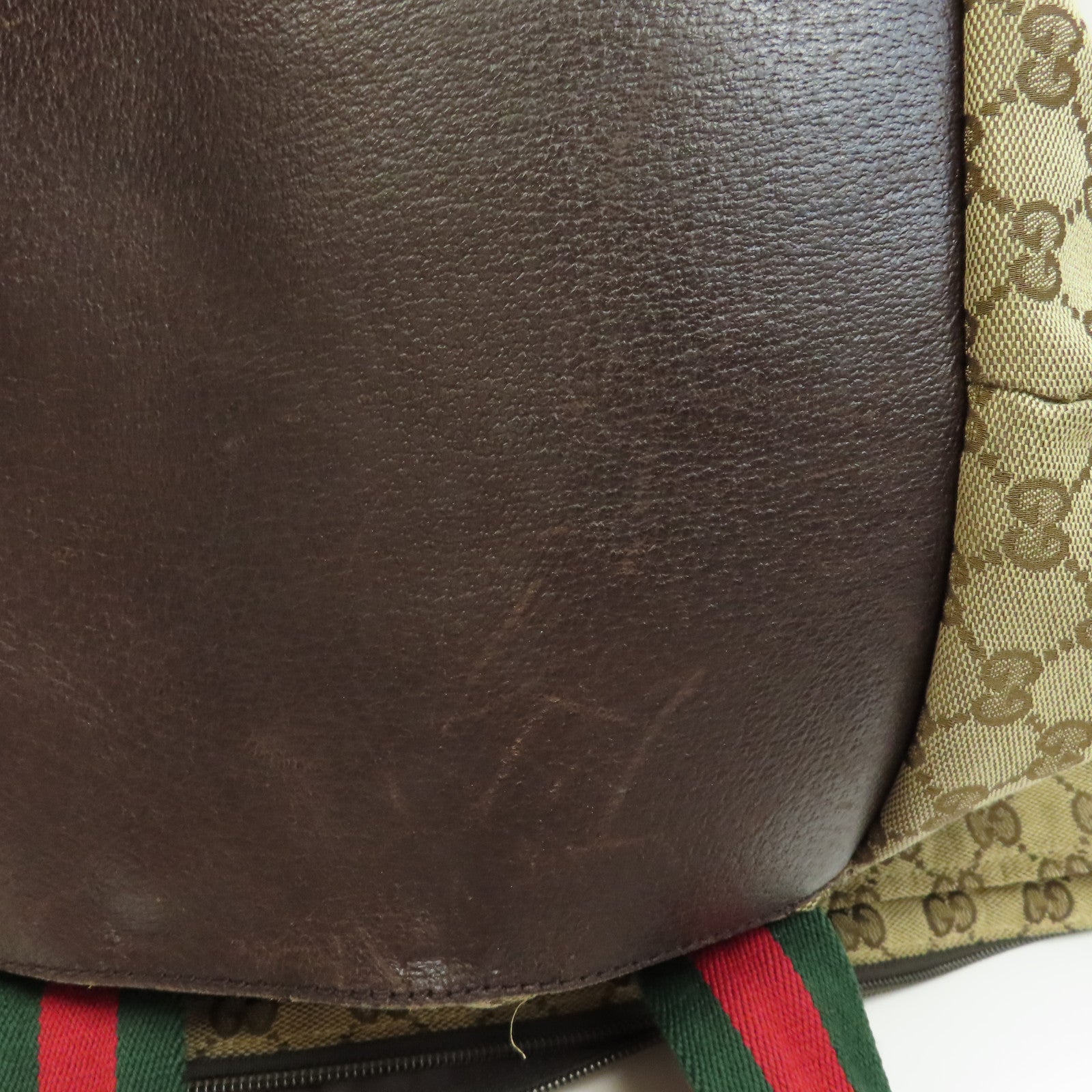 GUCCI 帆布Tote Bag銀扣手挽袋啡色