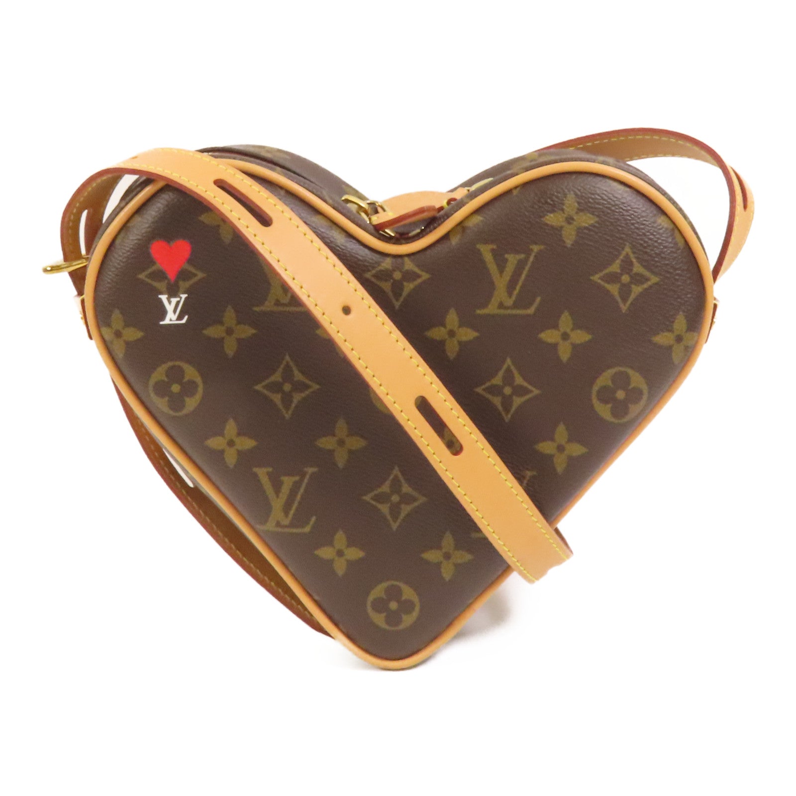 LOUIS VUITTON 【激減優惠】Monogram Game On Coeur金扣肩背袋棕色