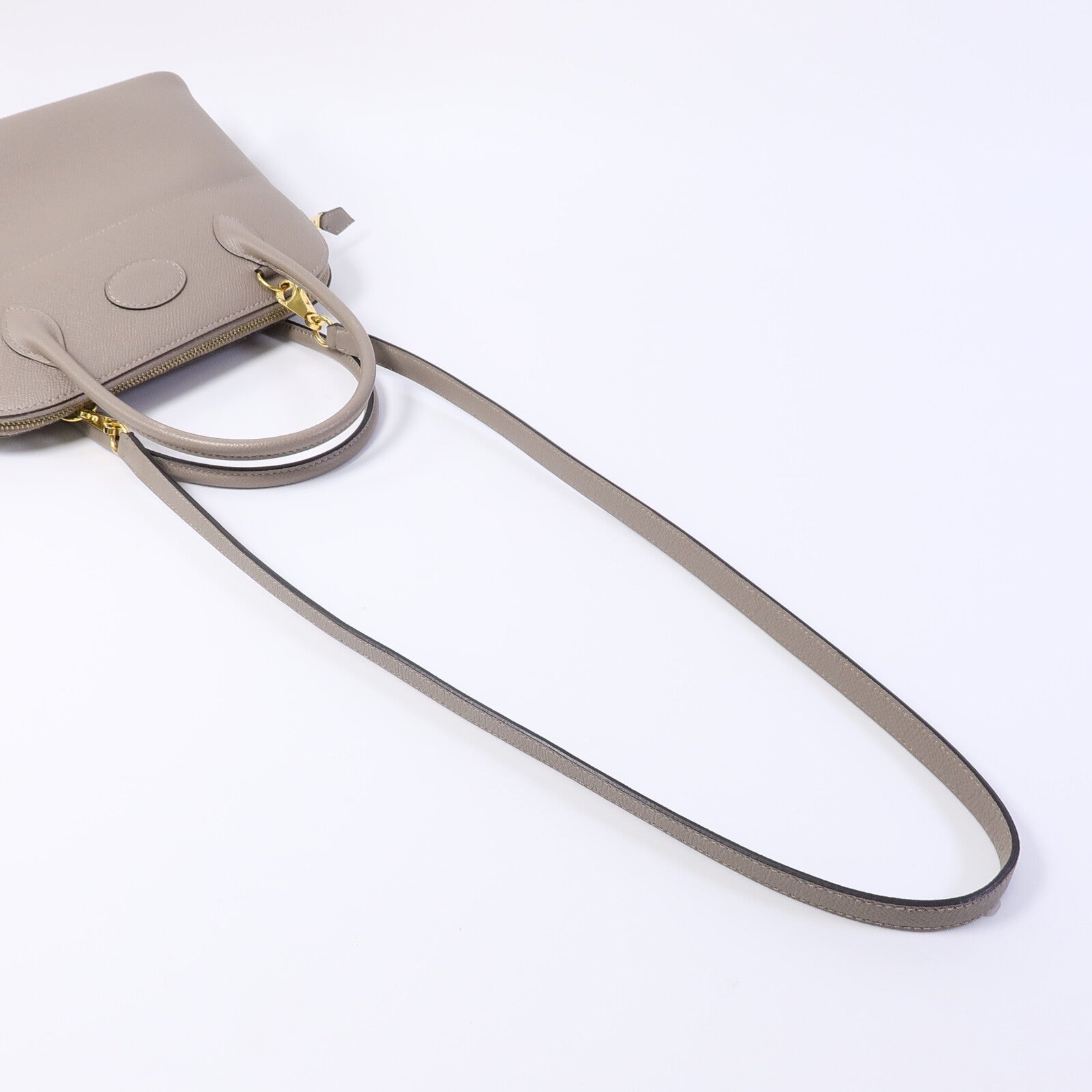 HERMES Epsom皮革Bolide 27手挽肩背兩用袋Gris Tourterelle
