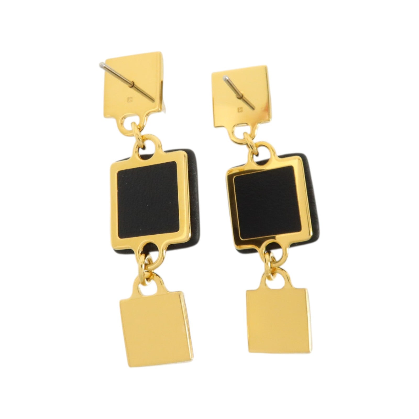 HERMES 金屬/Swift皮革Disco Faubourg Earrings耳環