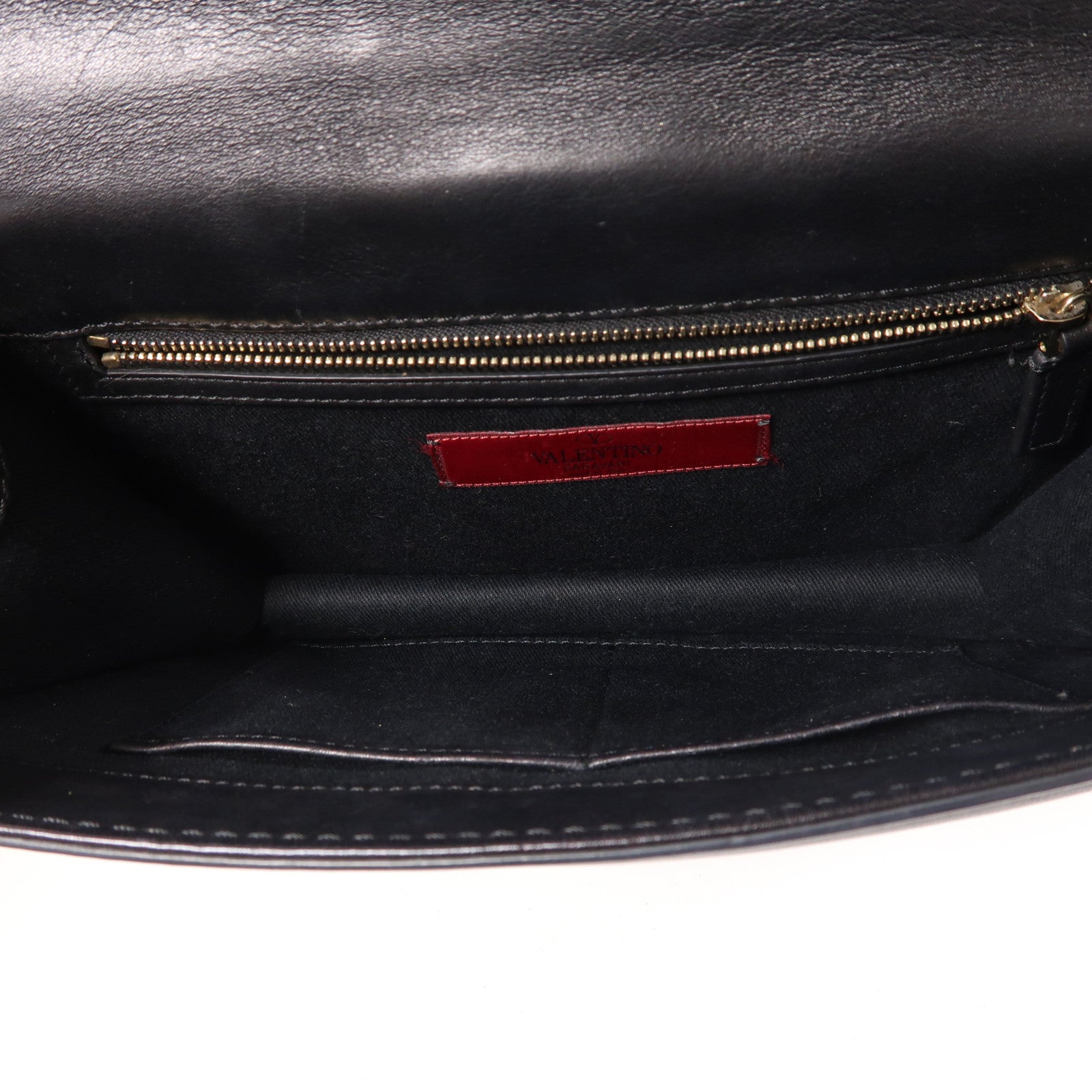 Valentino 牛皮皮革Chain Shoulder金扣鏈帶肩背袋