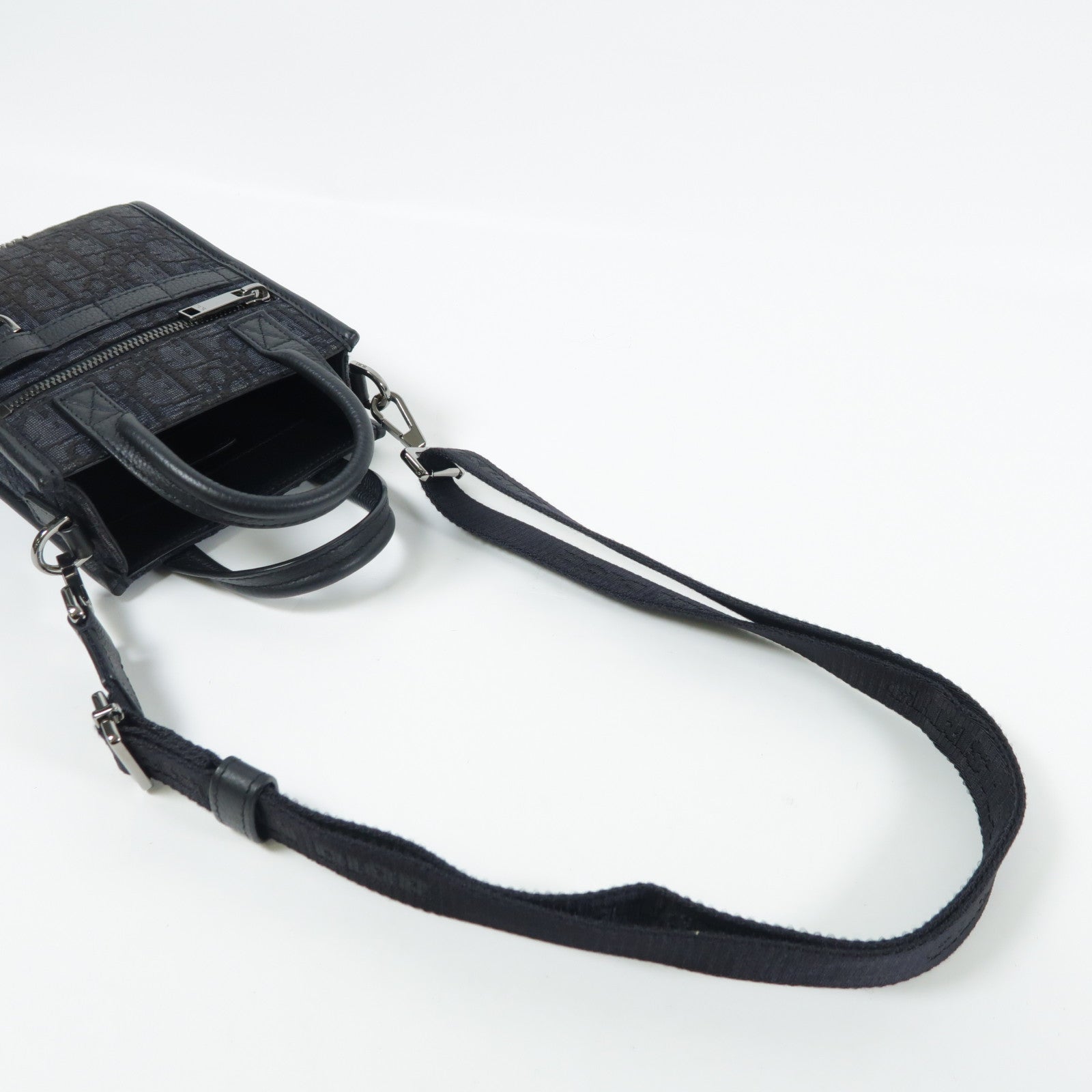 Dior 【激減優惠】帆布Safari North-South Mini Tote Bag銀扣手挽肩背兩用袋